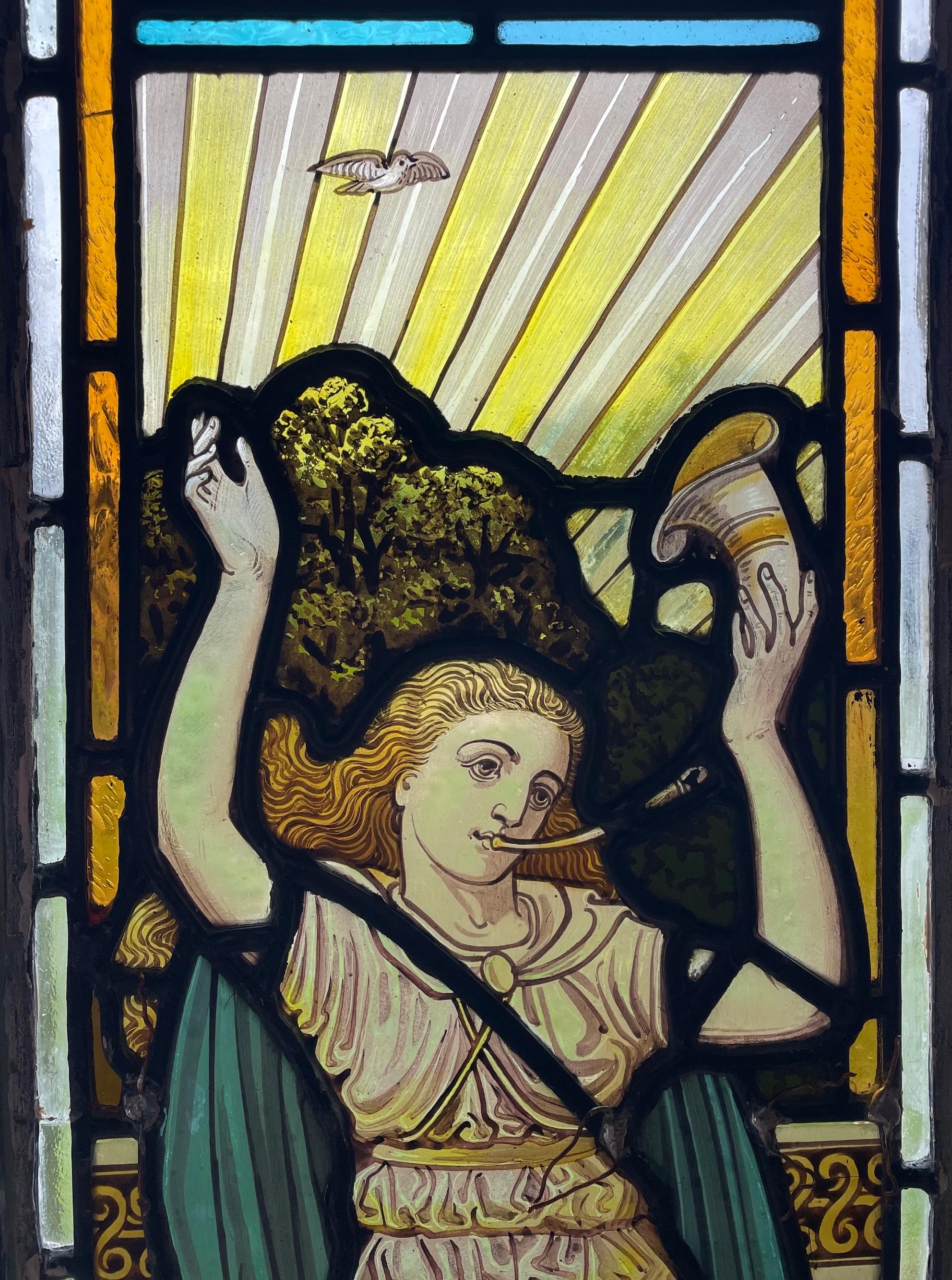 Aesthetic Movement Türverkleidungen aus gebeiztem und bemaltem Glas (Buntglas) im Angebot