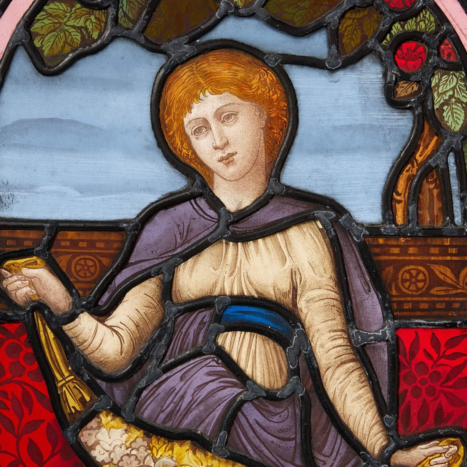 Mouvement esthétique Aesthetic Movement Stained Glass Window (vitrail) en vente