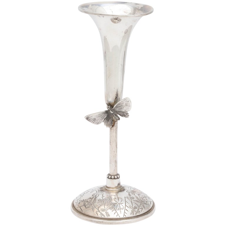 Aesthetic Movement Sterling Silver Bud Vase By Wood And Hughes For