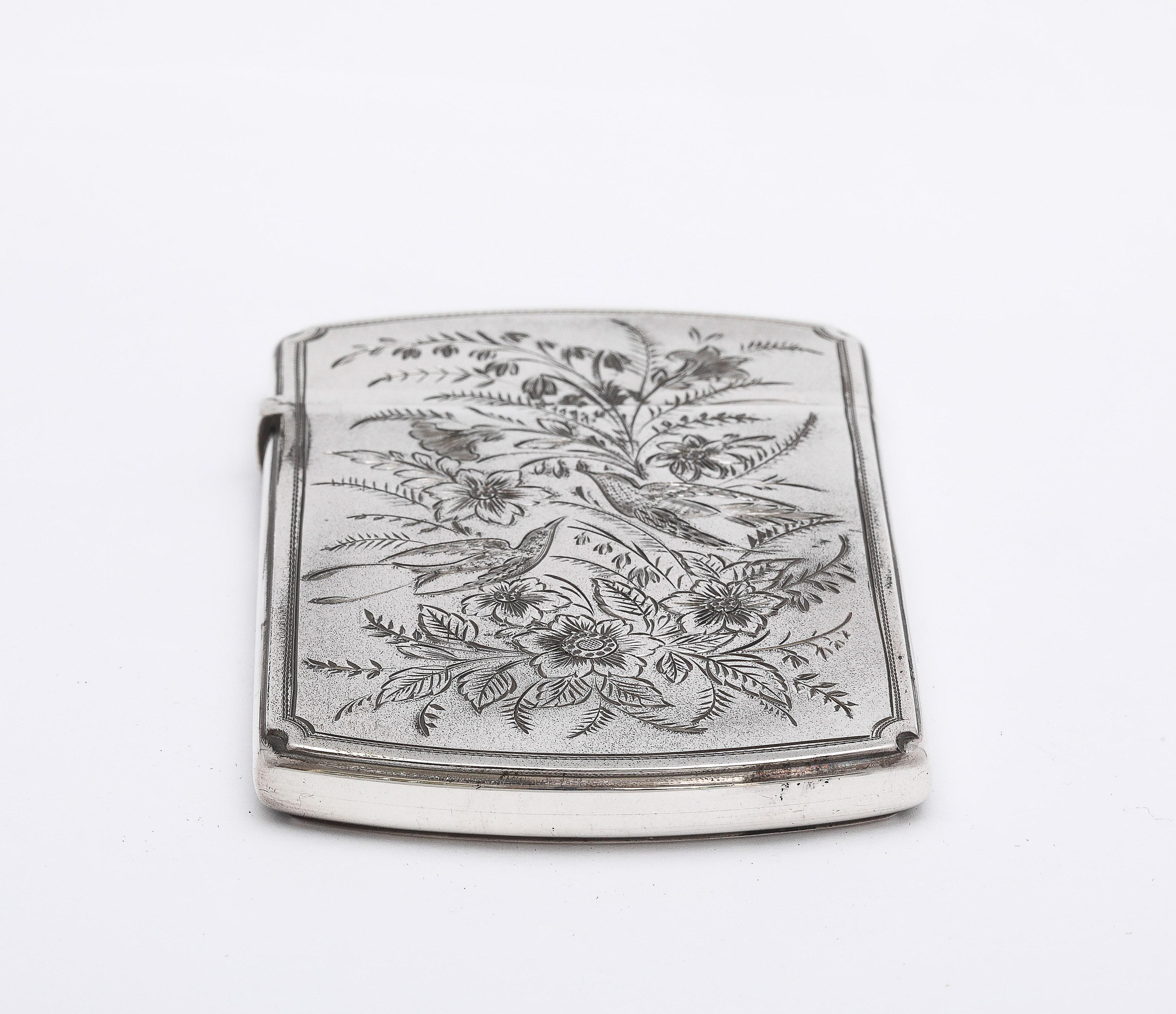 Aesthetic Movement Argent Sterling Business/Calling Card Case In Original Box en vente 3