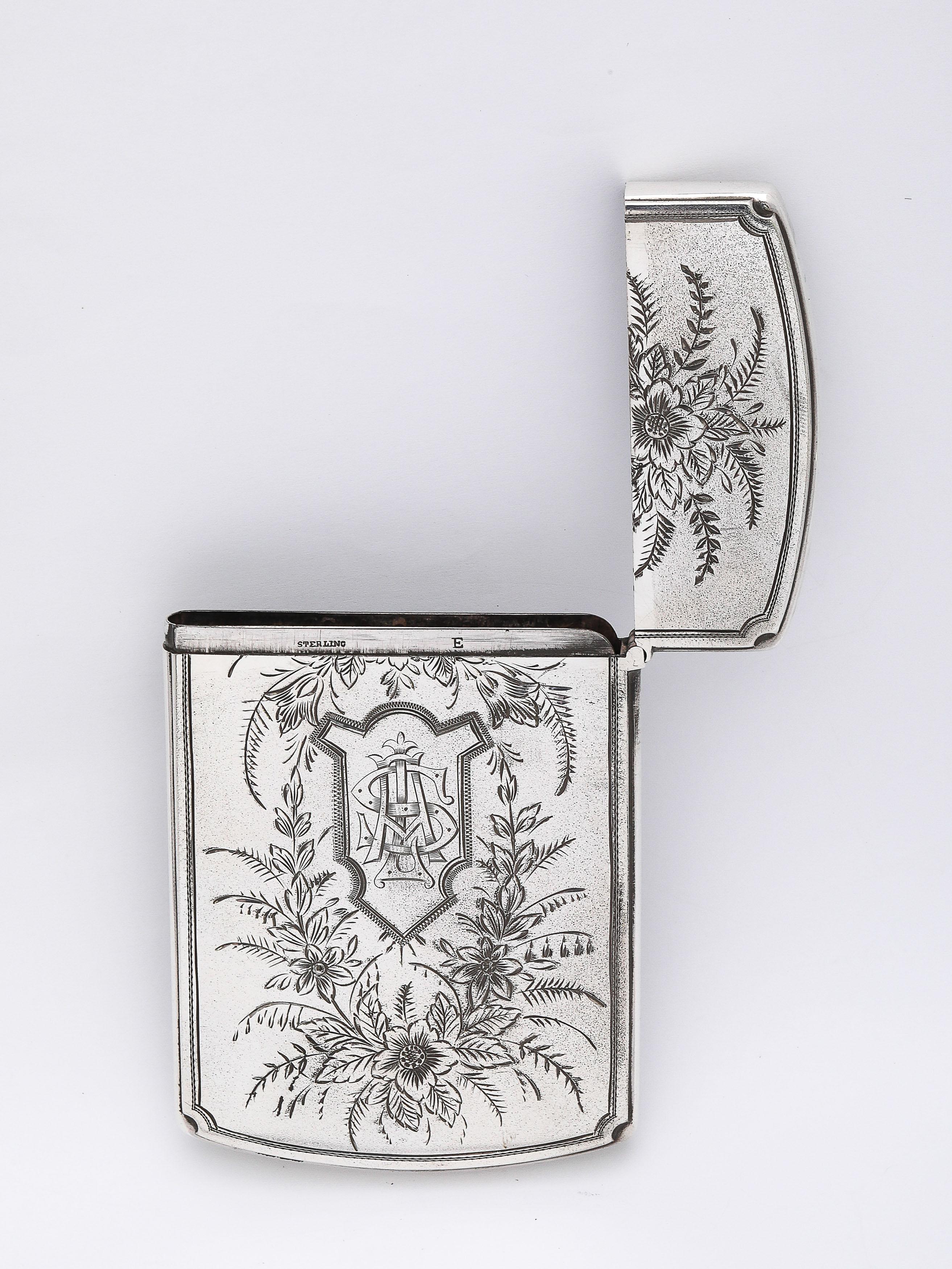 Aesthetic Movement Argent Sterling Business/Calling Card Case In Original Box en vente 11