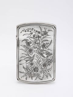 Aesthetic Movement Sterling Silver Business/Calling Card Case In Original Box