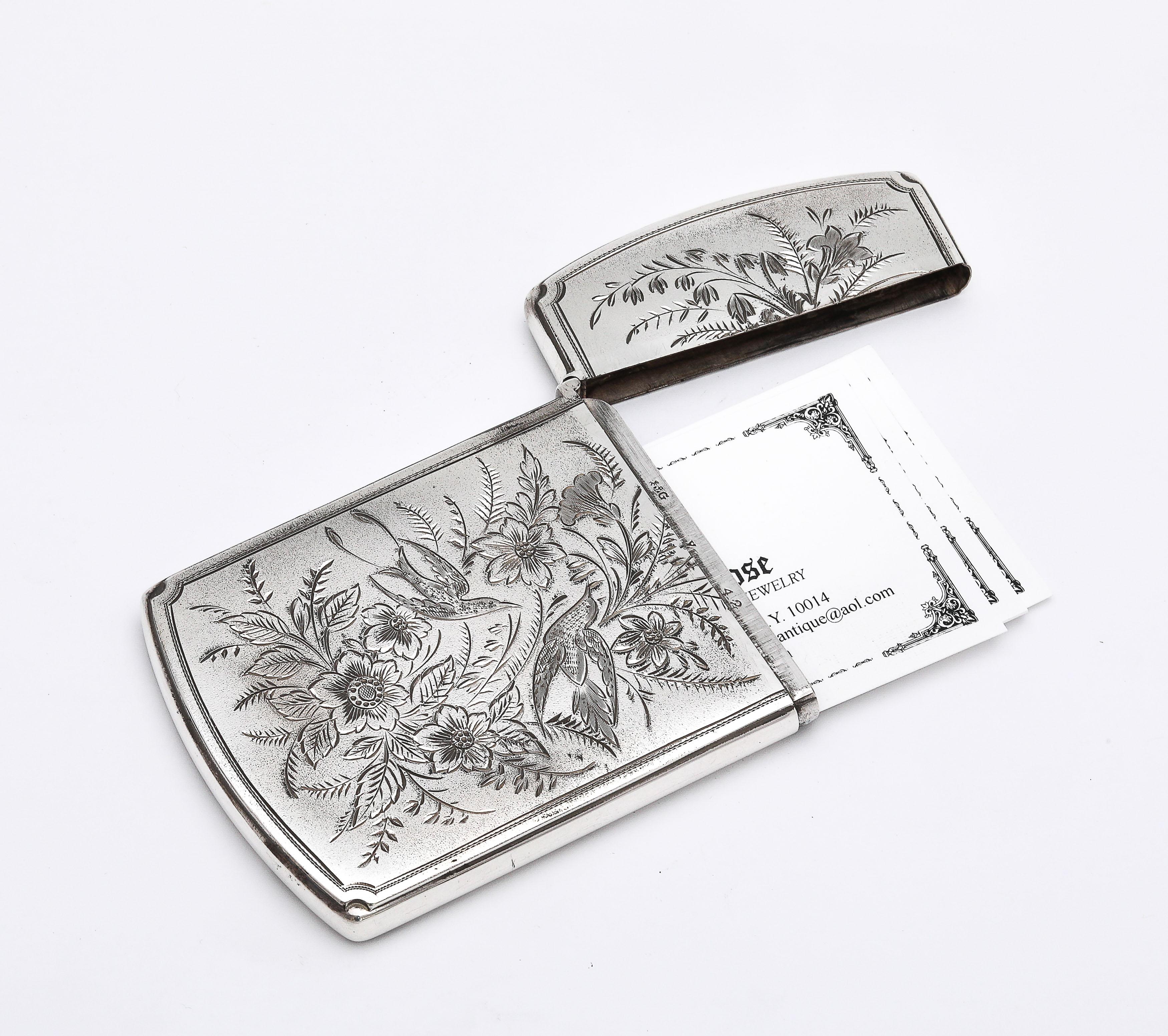 Américain Aesthetic Movement Argent Sterling Business/Calling Card Case In Original Box en vente