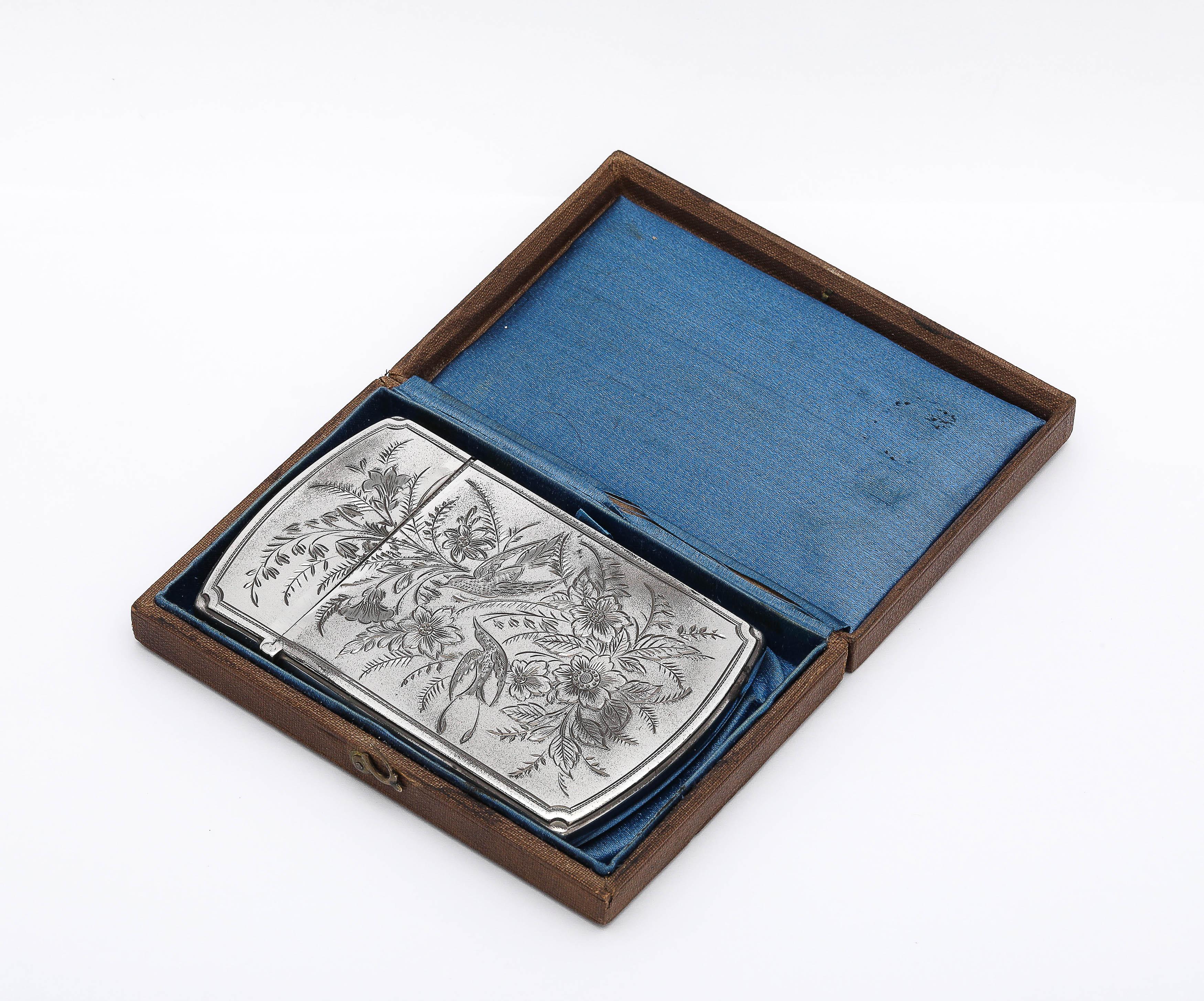 Aesthetic Movement Argent Sterling Business/Calling Card Case In Original Box Bon état - En vente à New York, NY