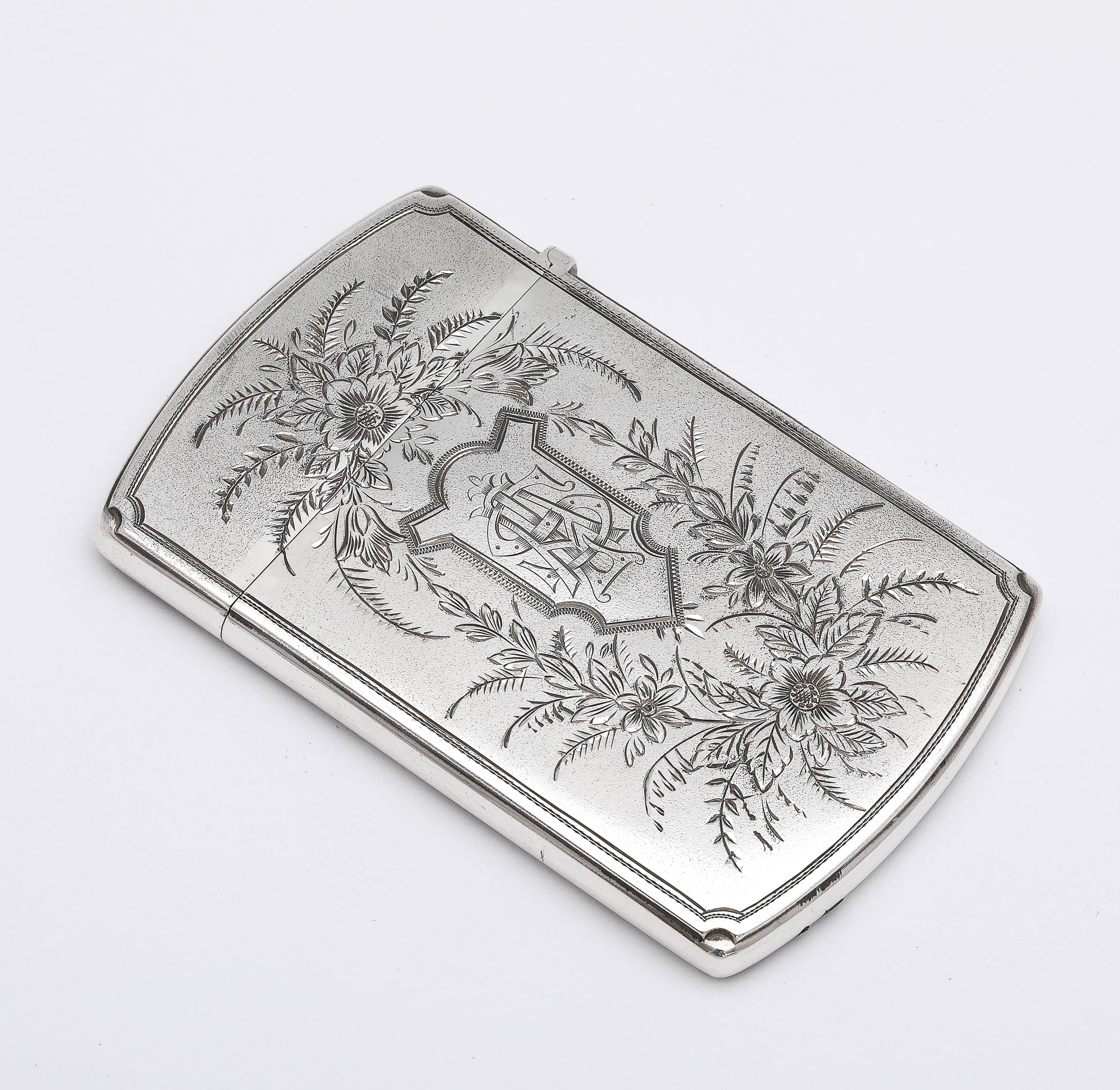 Fin du XIXe siècle Aesthetic Movement Argent Sterling Business/Calling Card Case In Original Box en vente