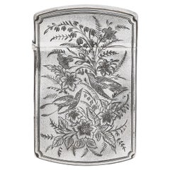Aesthetic Movement Argent Sterling Business/Calling Card Case In Original Box