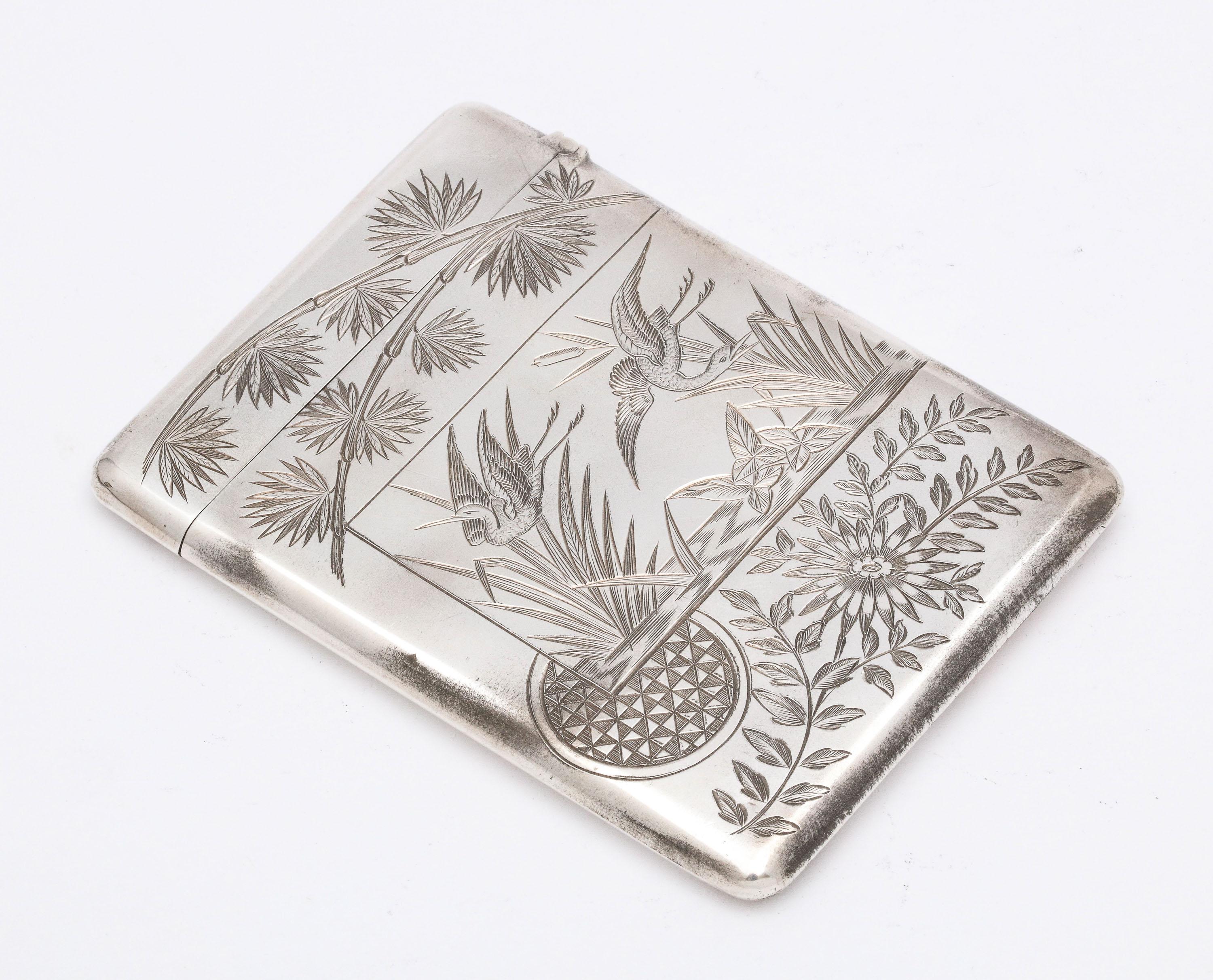 Aesthetic Movement Sterling Silver Calling/Business Card Case by George Unite For Sale 7