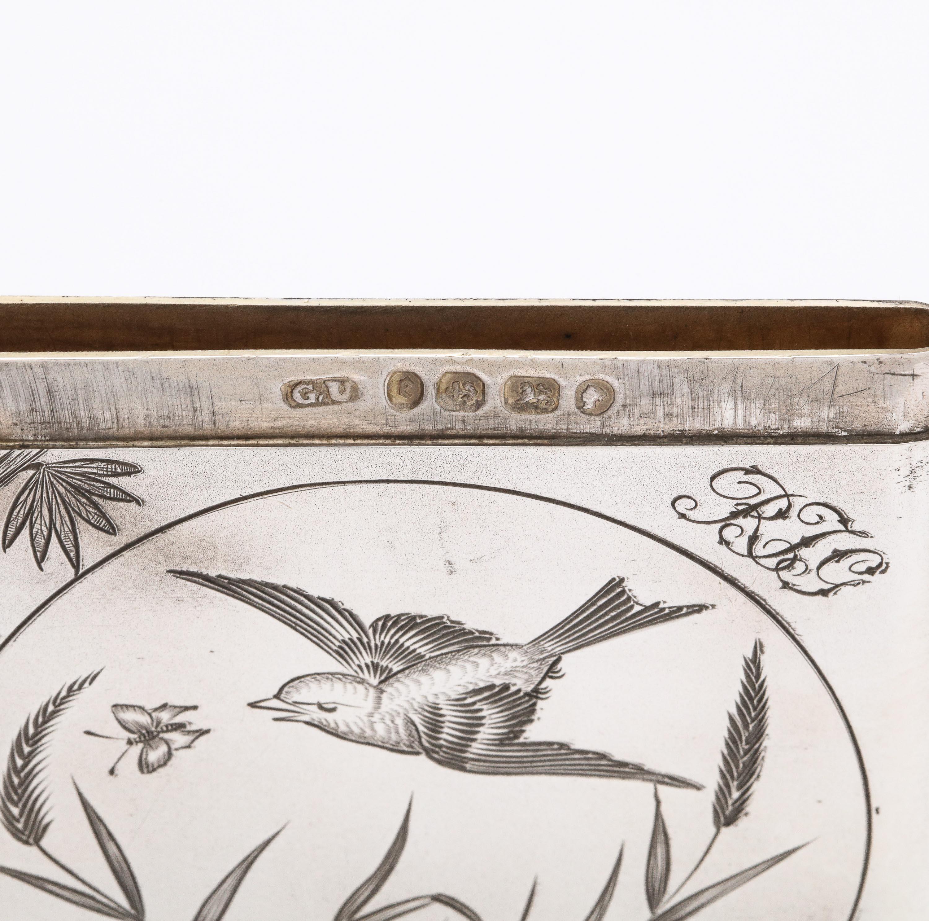 Estuche para tarjetas de visita/llamadas de plata de ley Aesthetic Movement de George Unite en venta 11