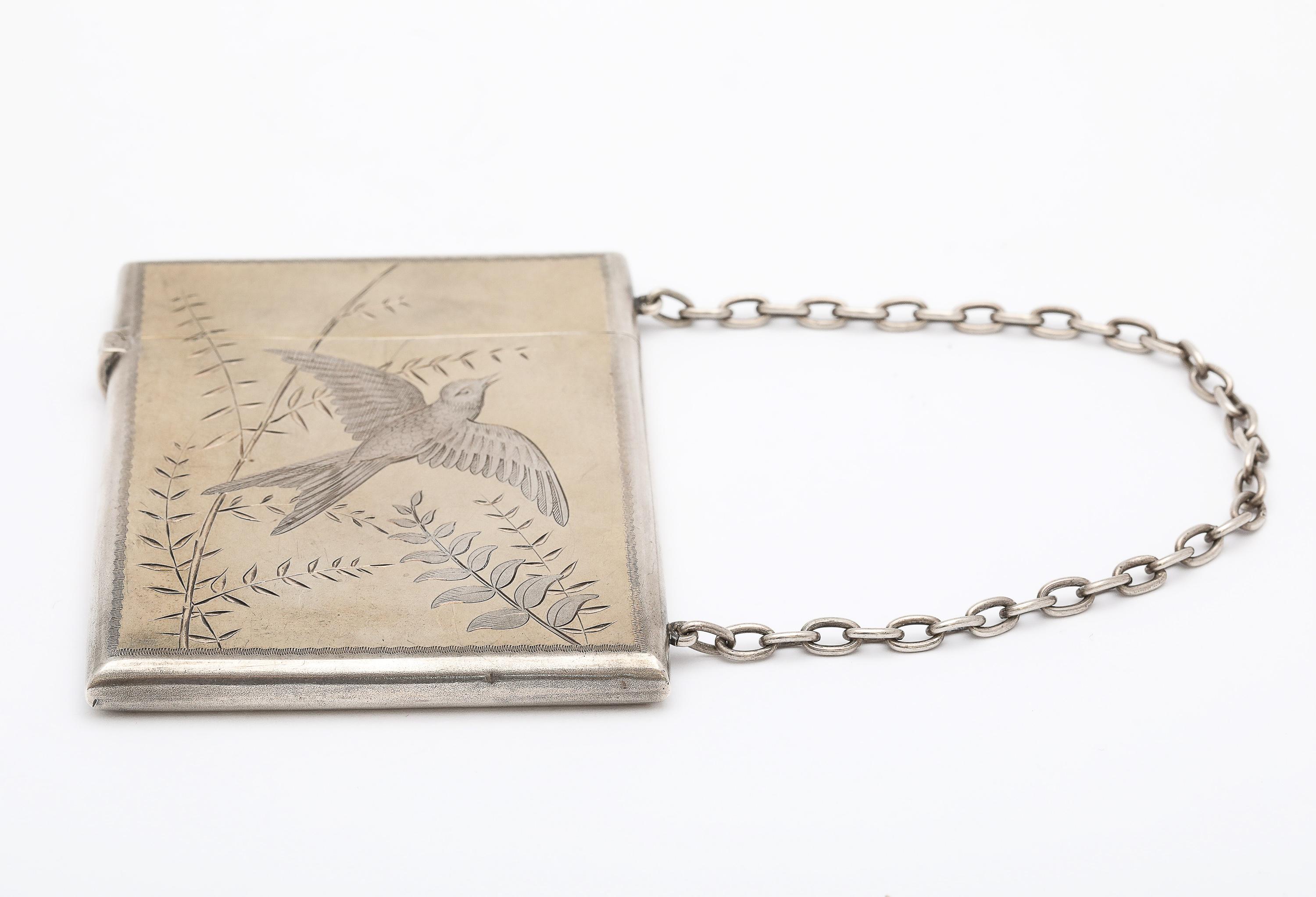 Estuche para tarjetas de visita/tarjetas de visita Aesthetic Movement de plata de ley dorada en venta 3