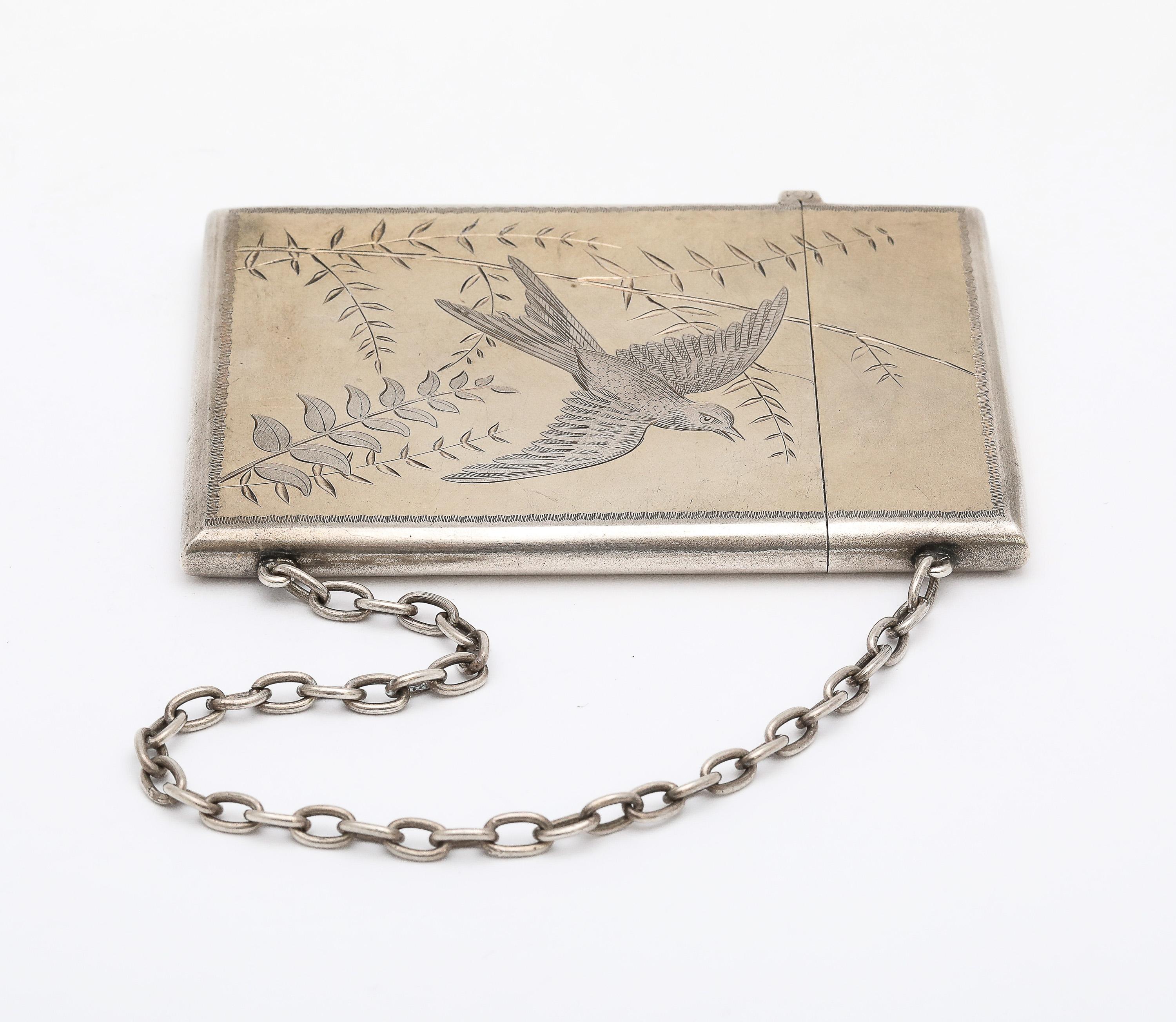 Estuche para tarjetas de visita/tarjetas de visita Aesthetic Movement de plata de ley dorada en venta 6