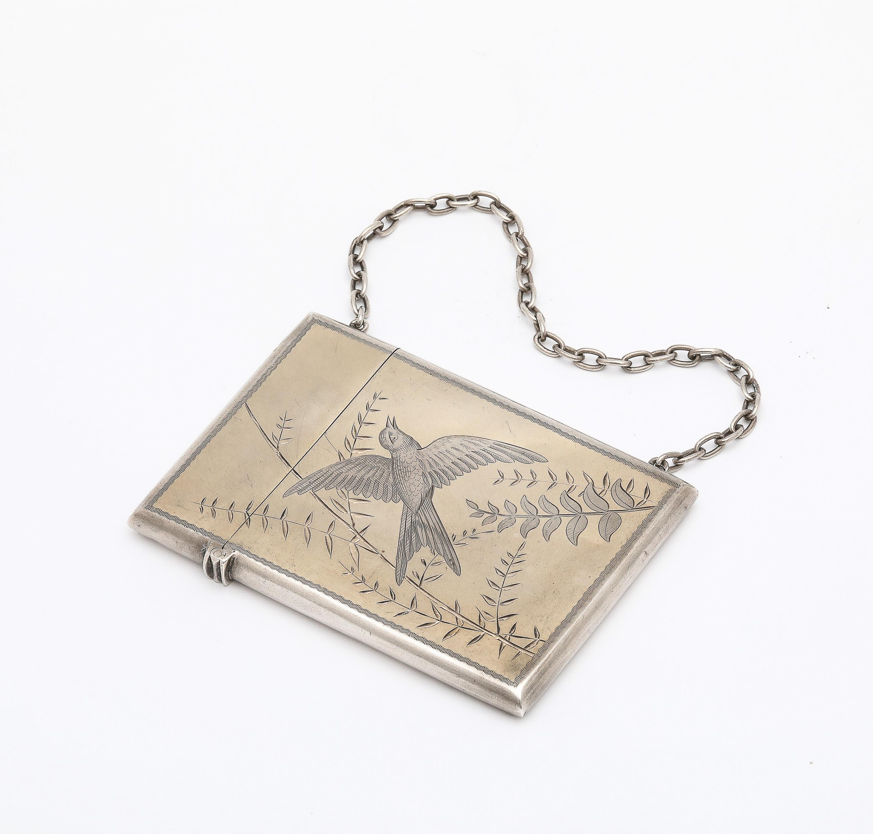 Estuche para tarjetas de visita/tarjetas de visita Aesthetic Movement de plata de ley dorada en venta 8