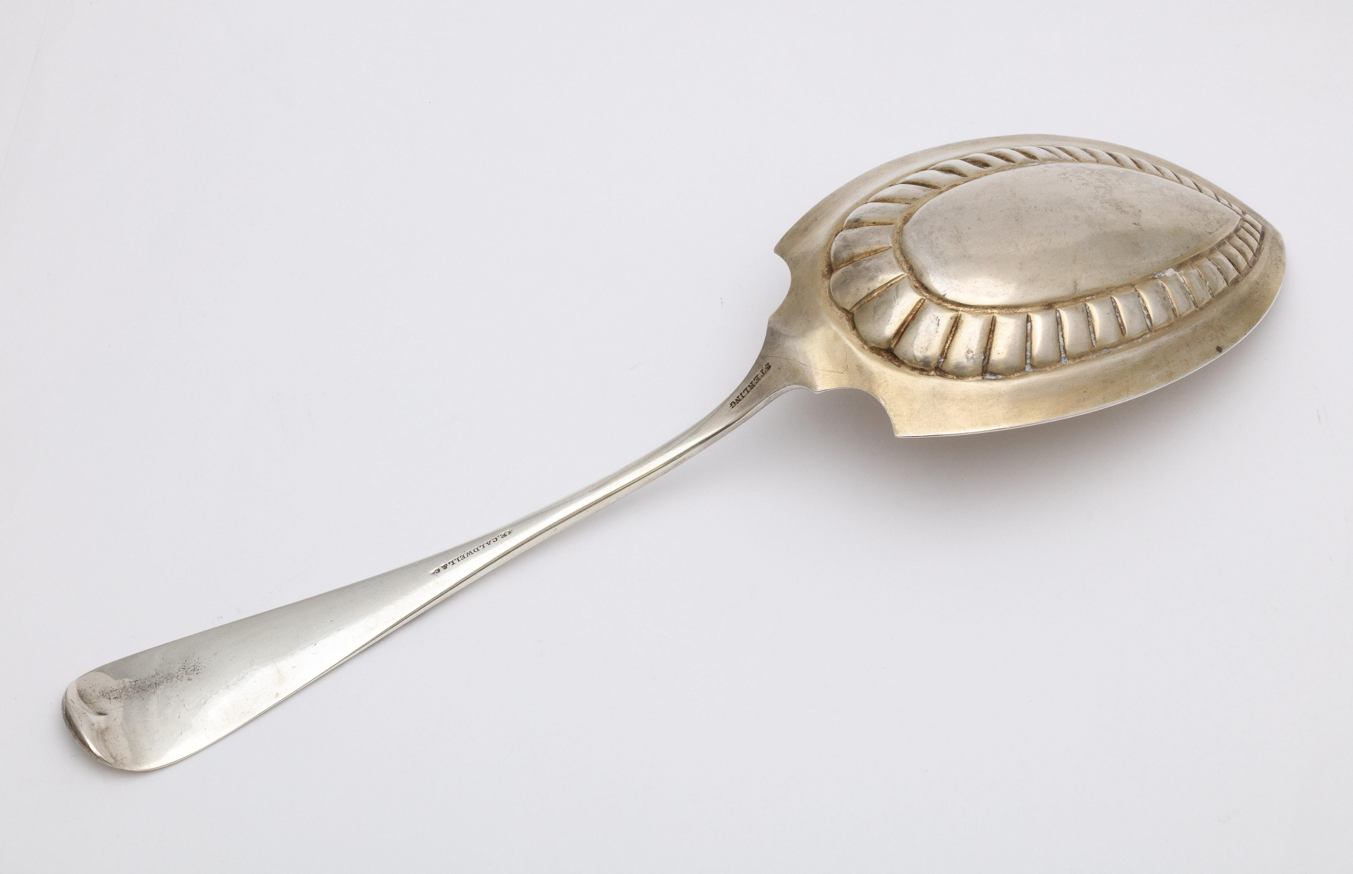 Aesthetic Movement Sterling Silver Parcel Gilt Serving Spoon - J.E. Caldwell For Sale 3