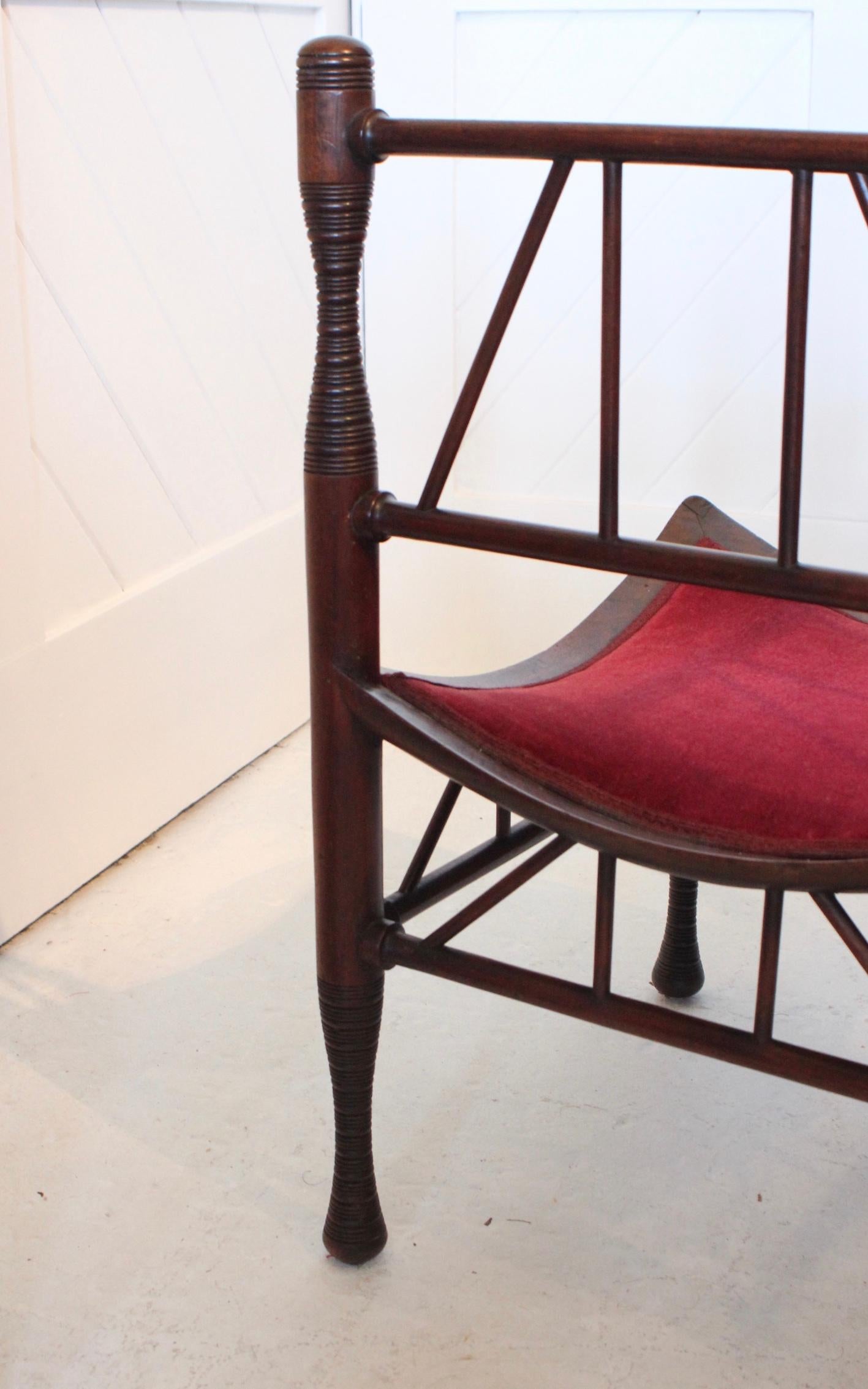 Aesthetic Movement Thebes Corner Chair by Liberty & Co In Excellent Condition In Petworth, GB