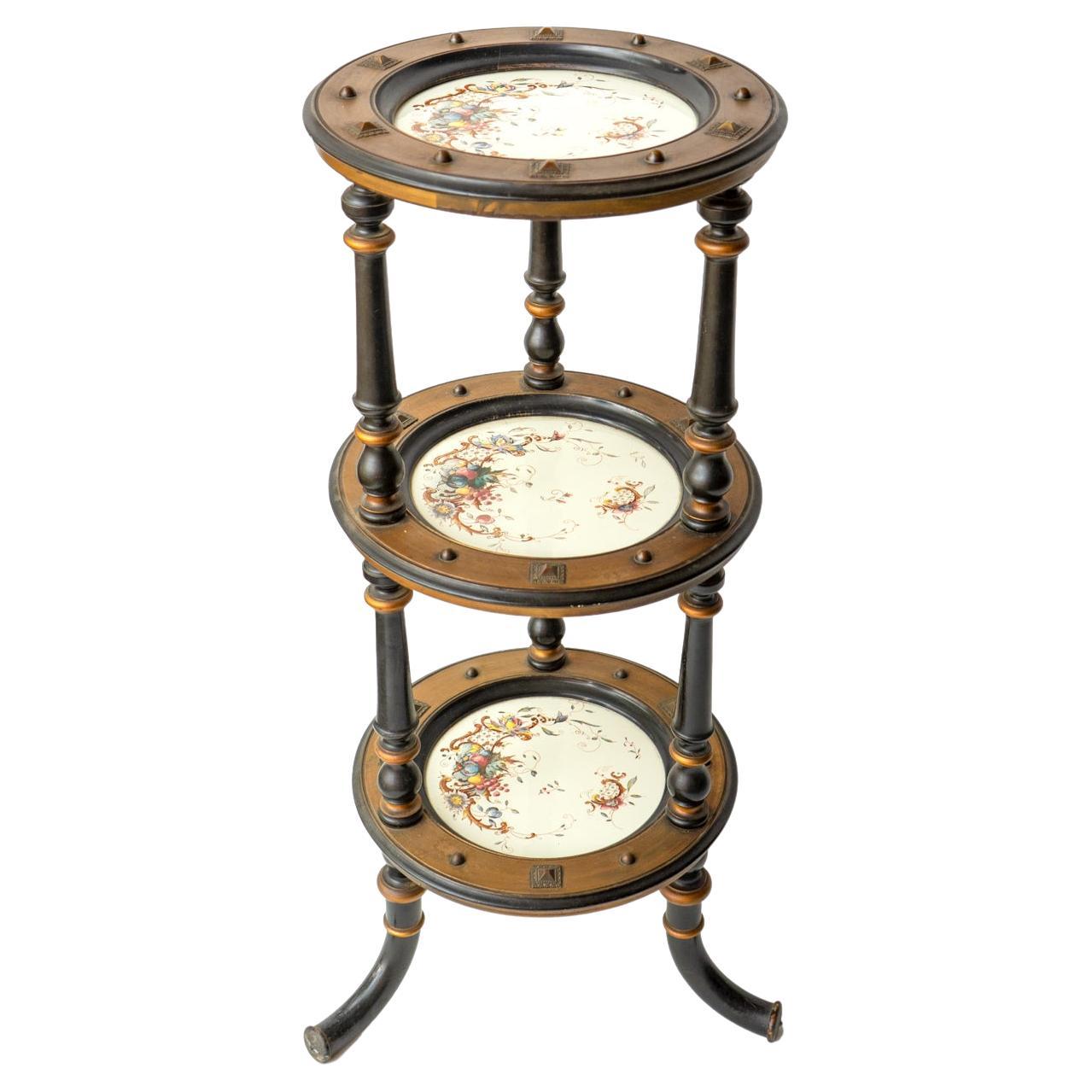 Aesthetic Movement Three Tiered Cake Stand, 19th Century Victorian cake display For Sale