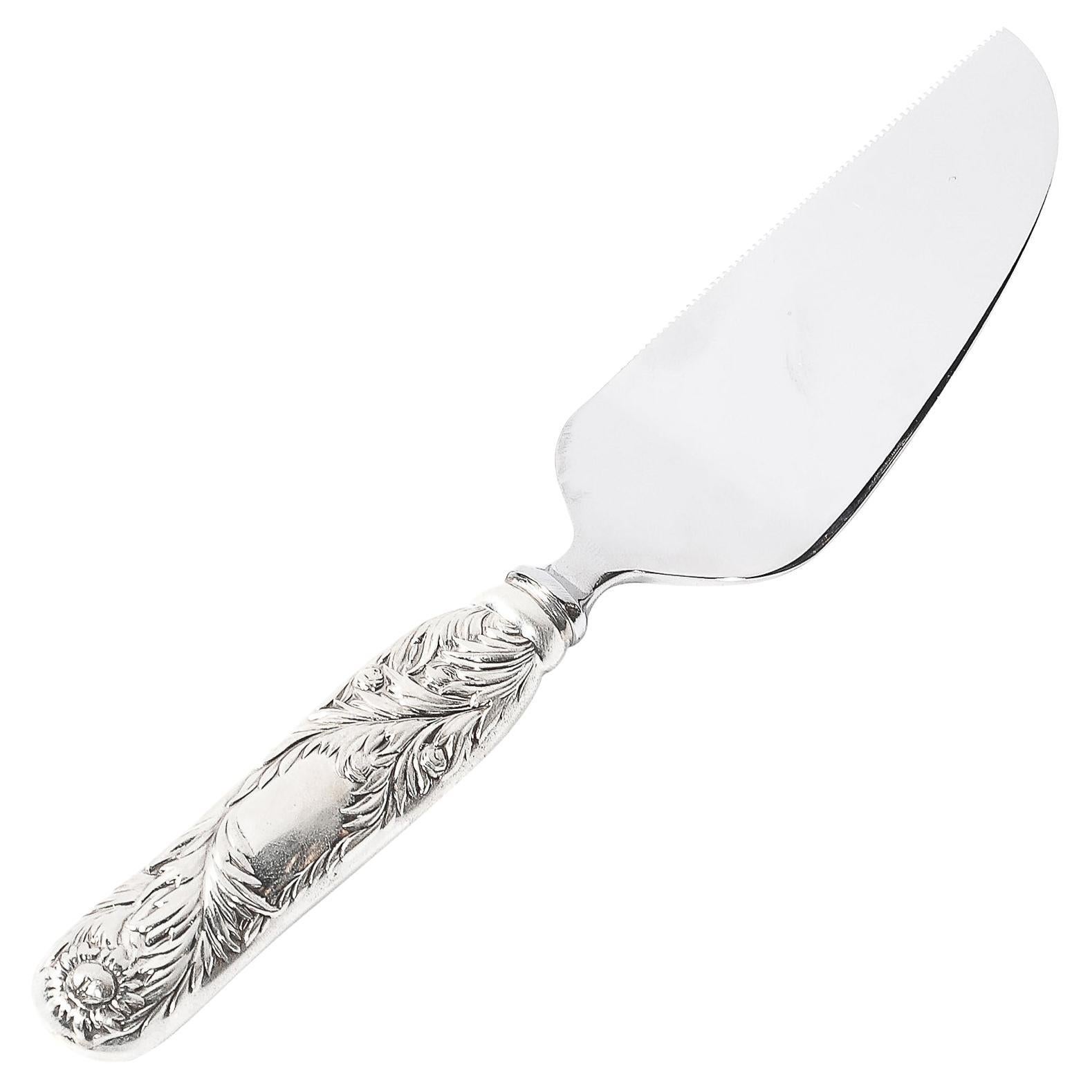 Aesthetic Movement Tiffany and Co. Sterling Silver Chrysanthemum Cake Knife