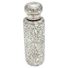 Aesthetic Movement Tiffany & Co. Hand-Engraved Sterling Silver Pocket Flask