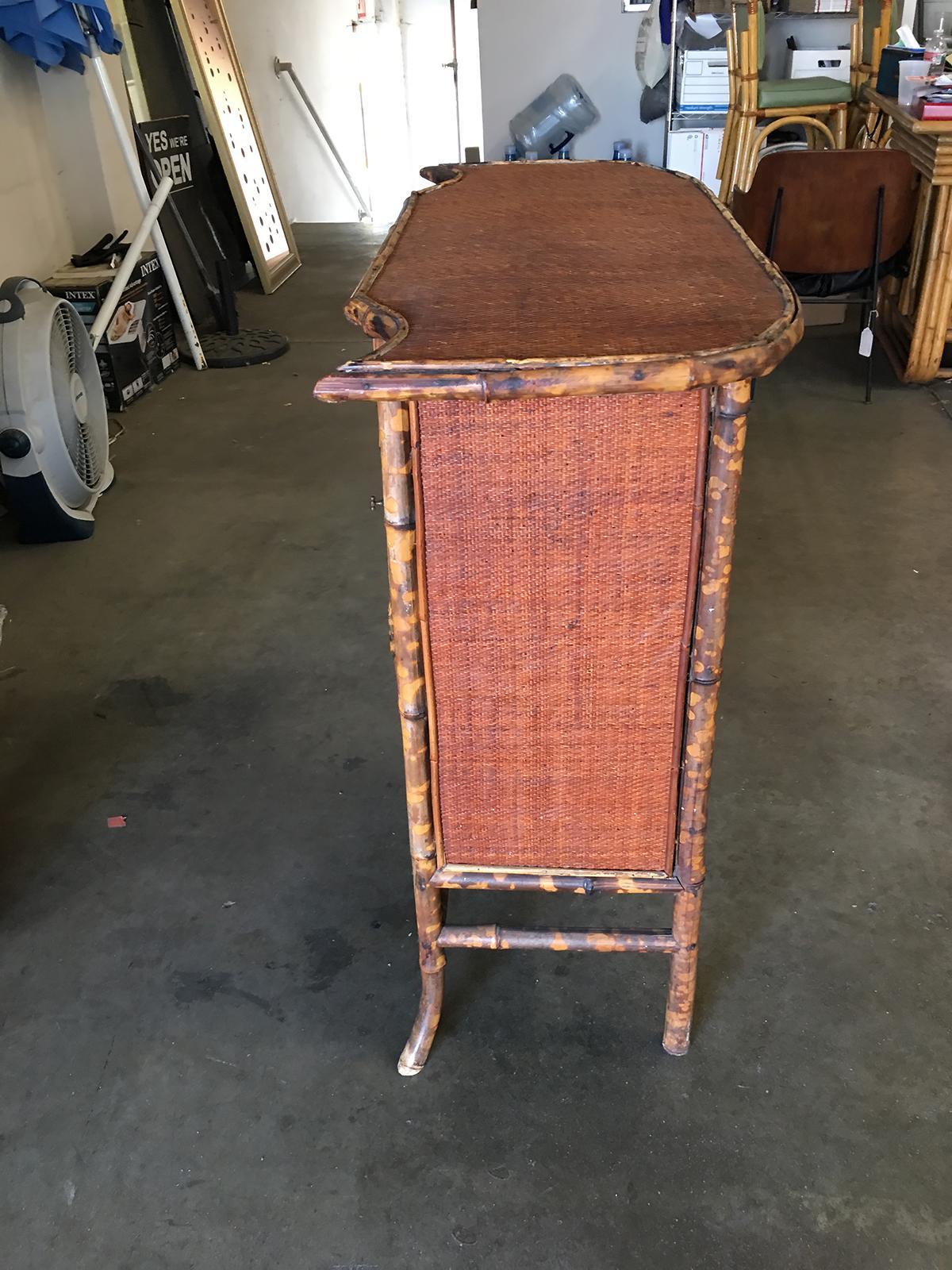 Early 20th Century Aesthetic Movement Tiger Bamboo Bat Wing Bar For Sale