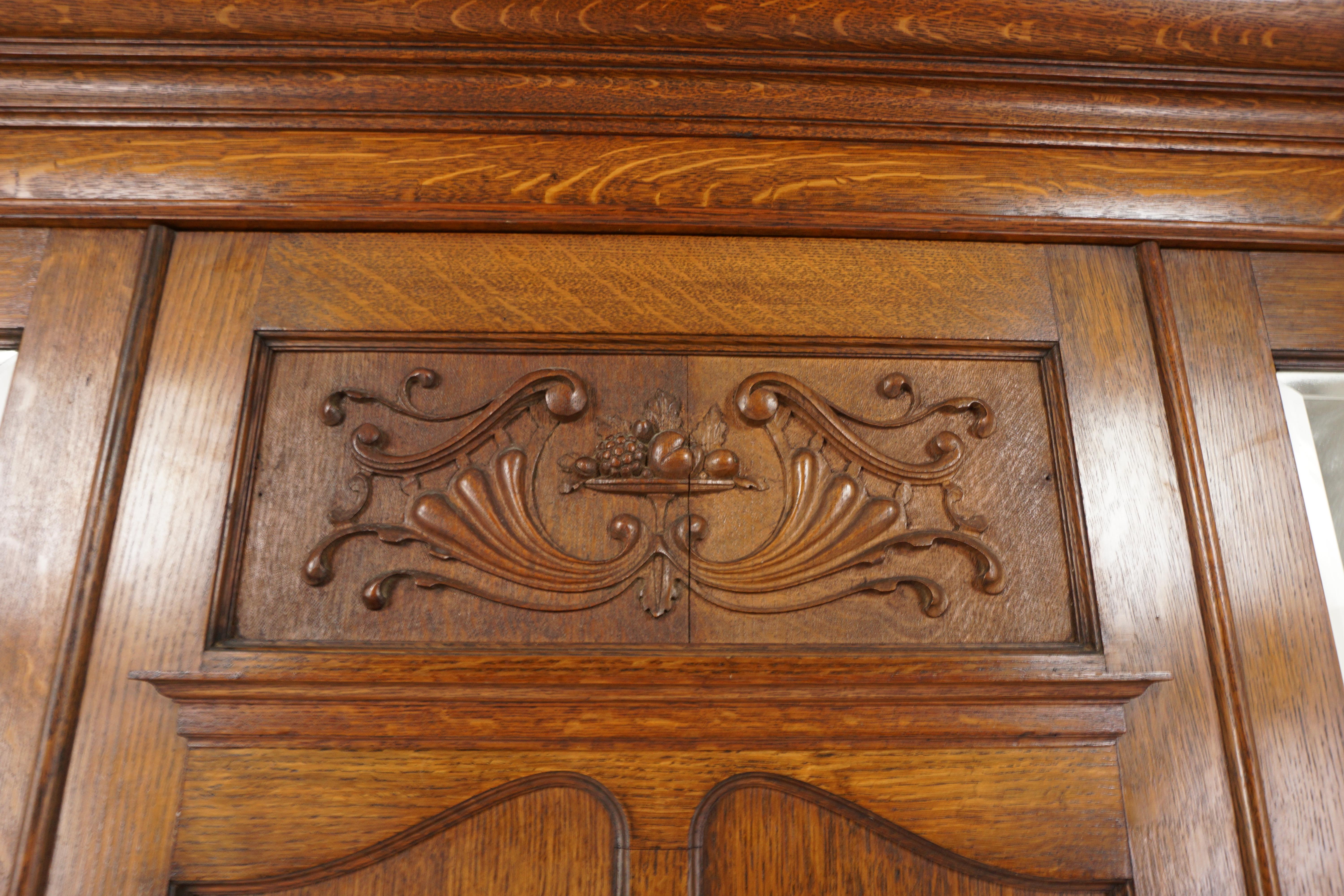 Aesthetic Movement Tiger Oak Armoire, Maple + Co. London, England 1900, H539 For Sale 3