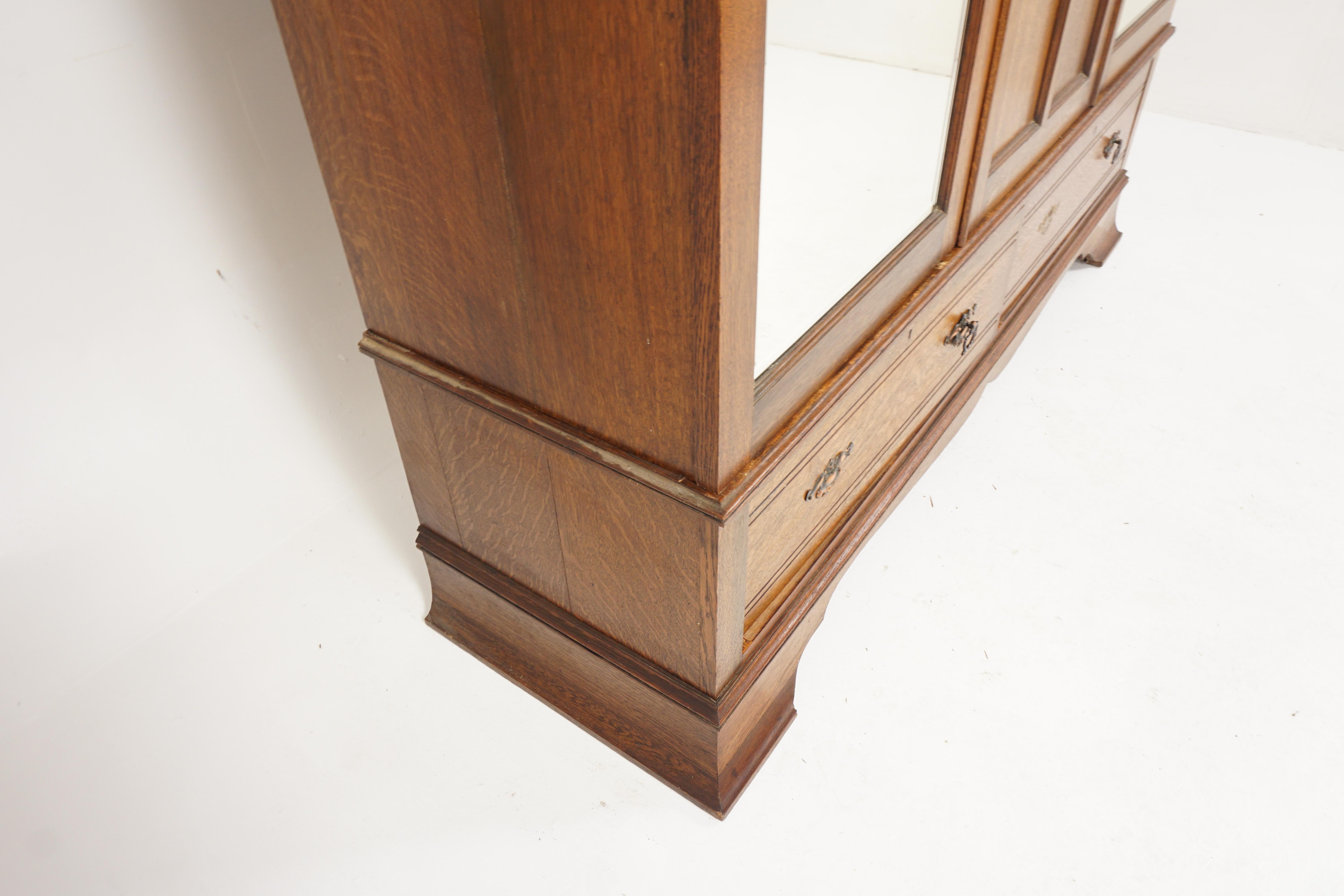 Aesthetic Movement Tiger Oak Armoire, Maple + Co. London, England 1900, H539 For Sale 7