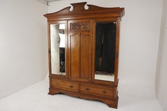 Aesthetic Movement Tiger Oak Armoire, Maple + Co. London, England 1900, H539