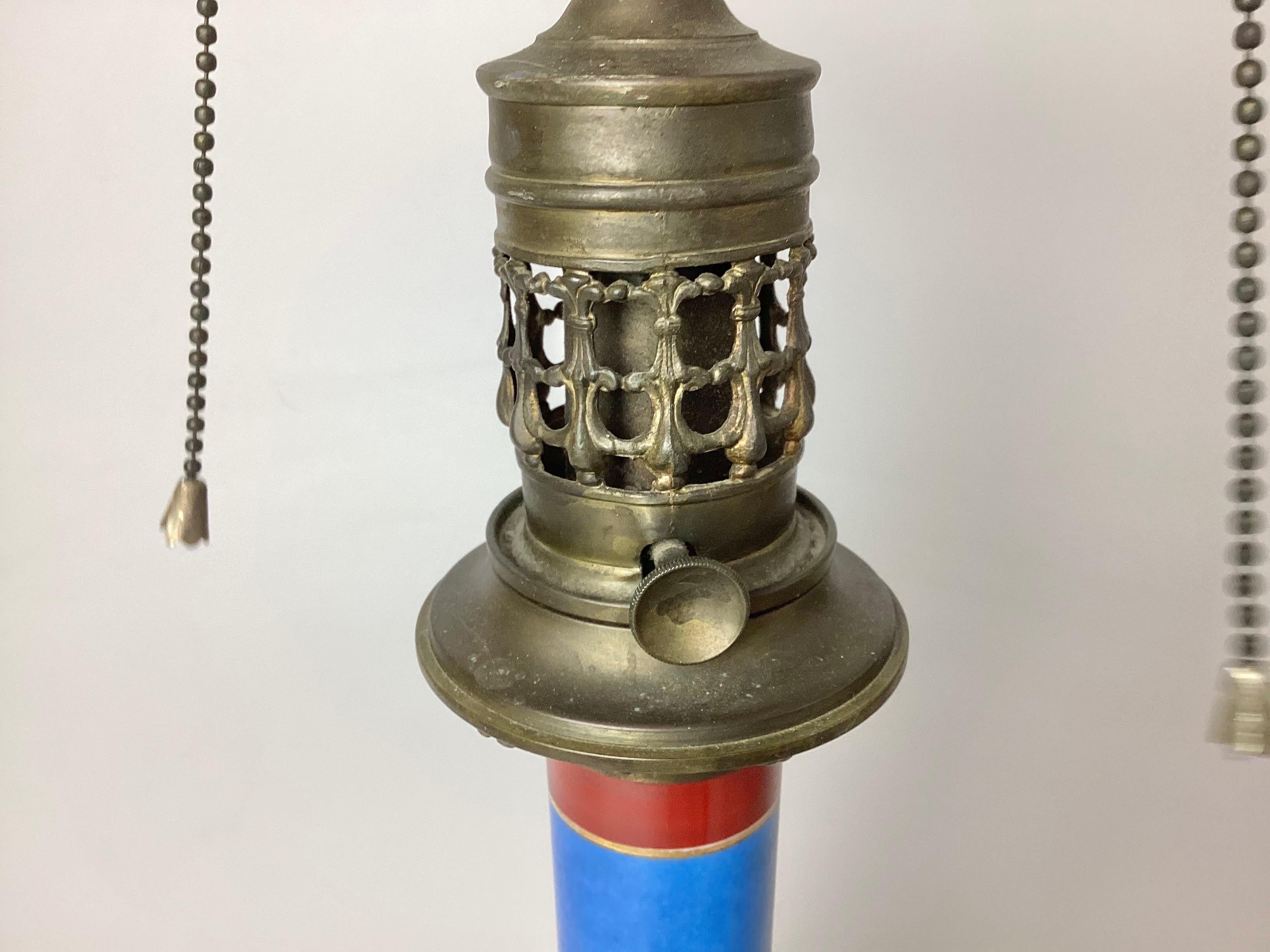 Porcelain Aesthetic Movement Victorian Table Lamp For Sale