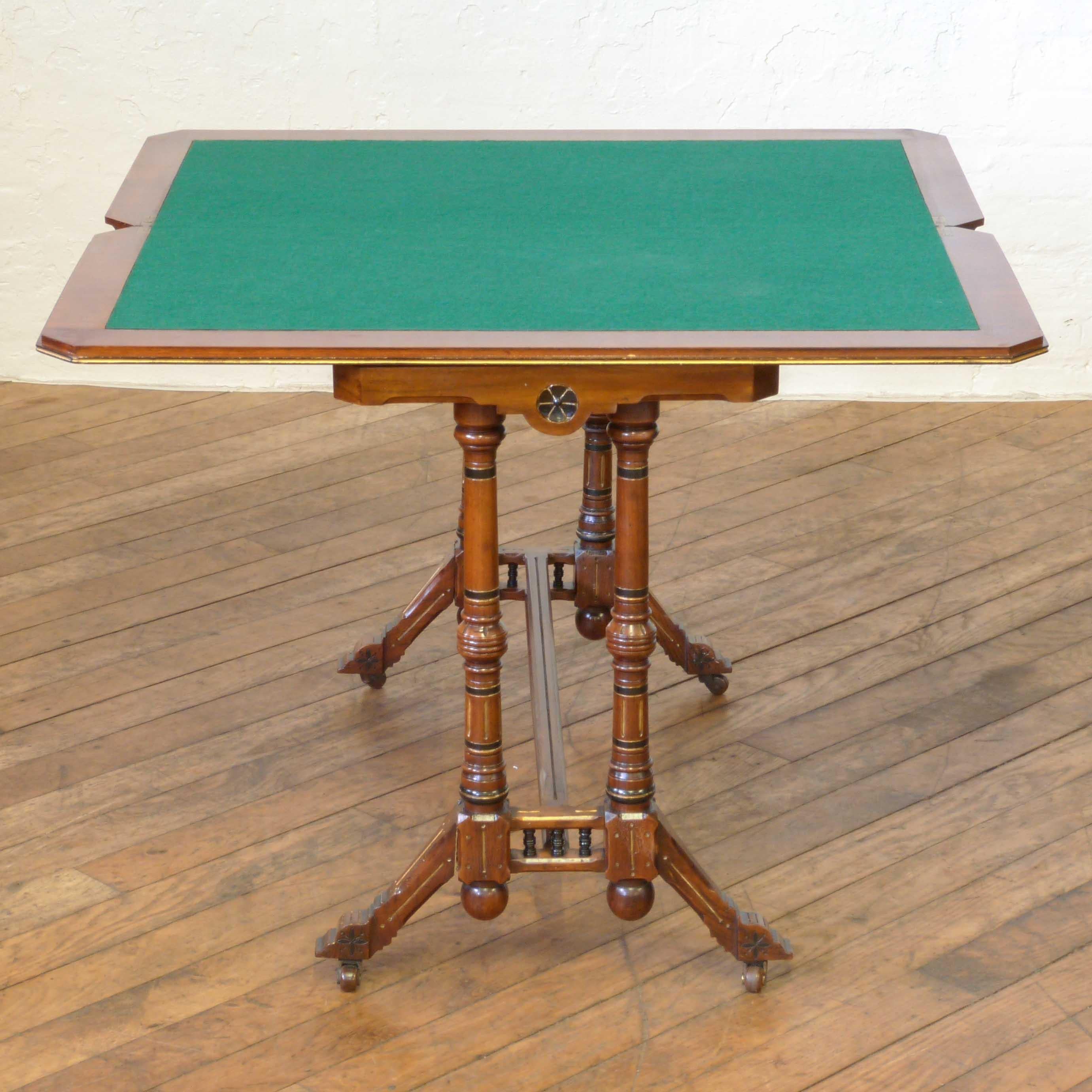 Aesthetic Movement Walnut Card Table 7