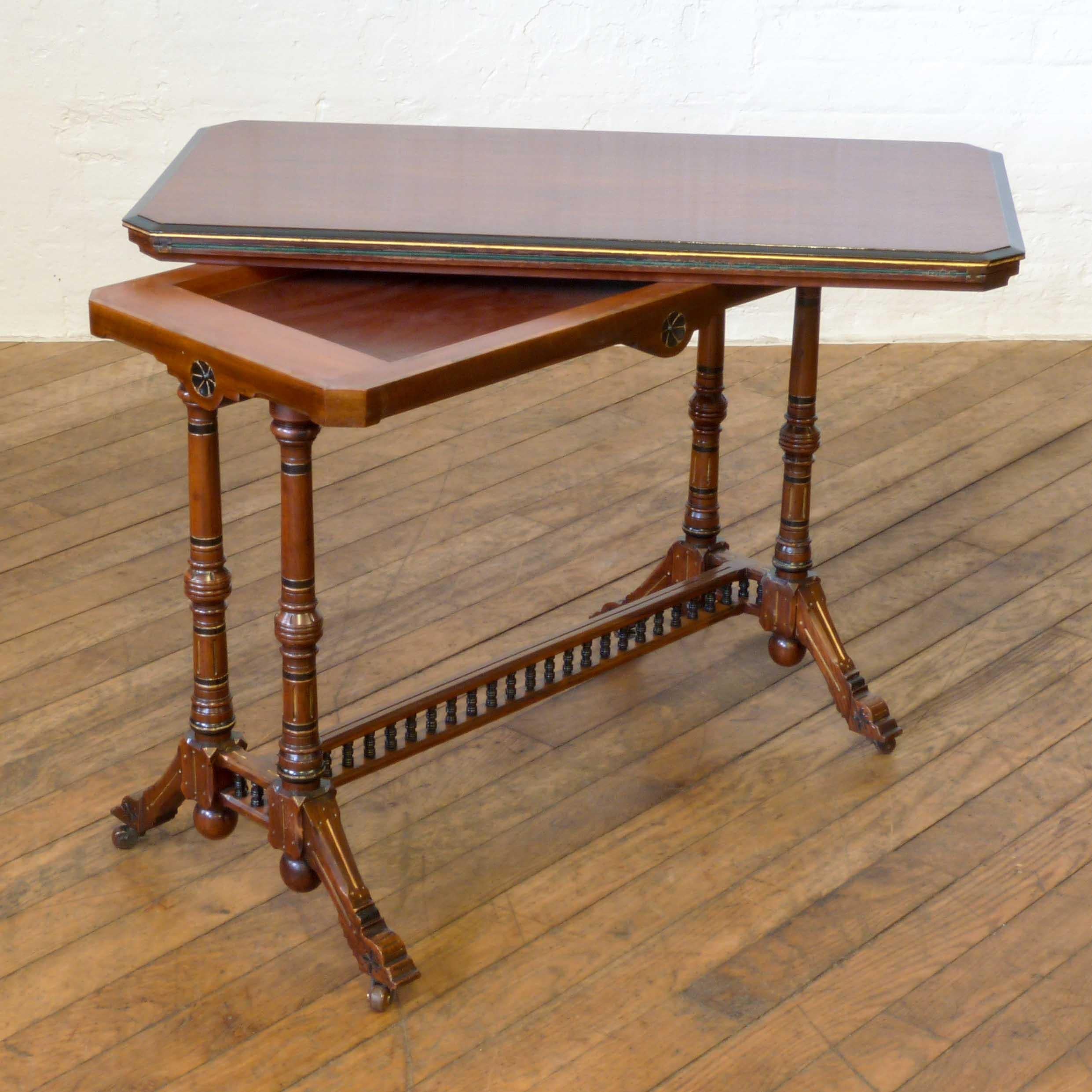 Aesthetic Movement Walnut Card Table 9