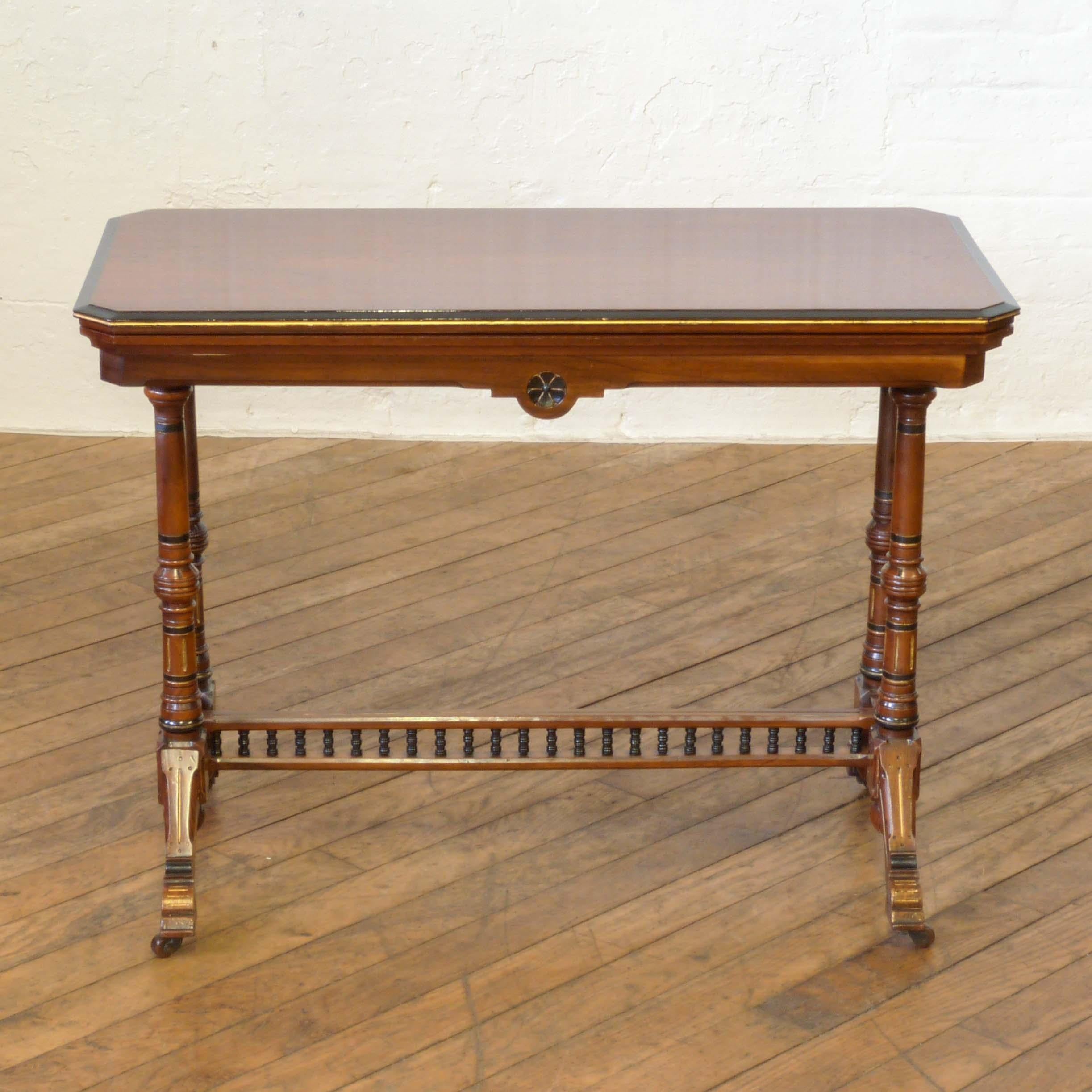 English Aesthetic Movement Walnut Card Table