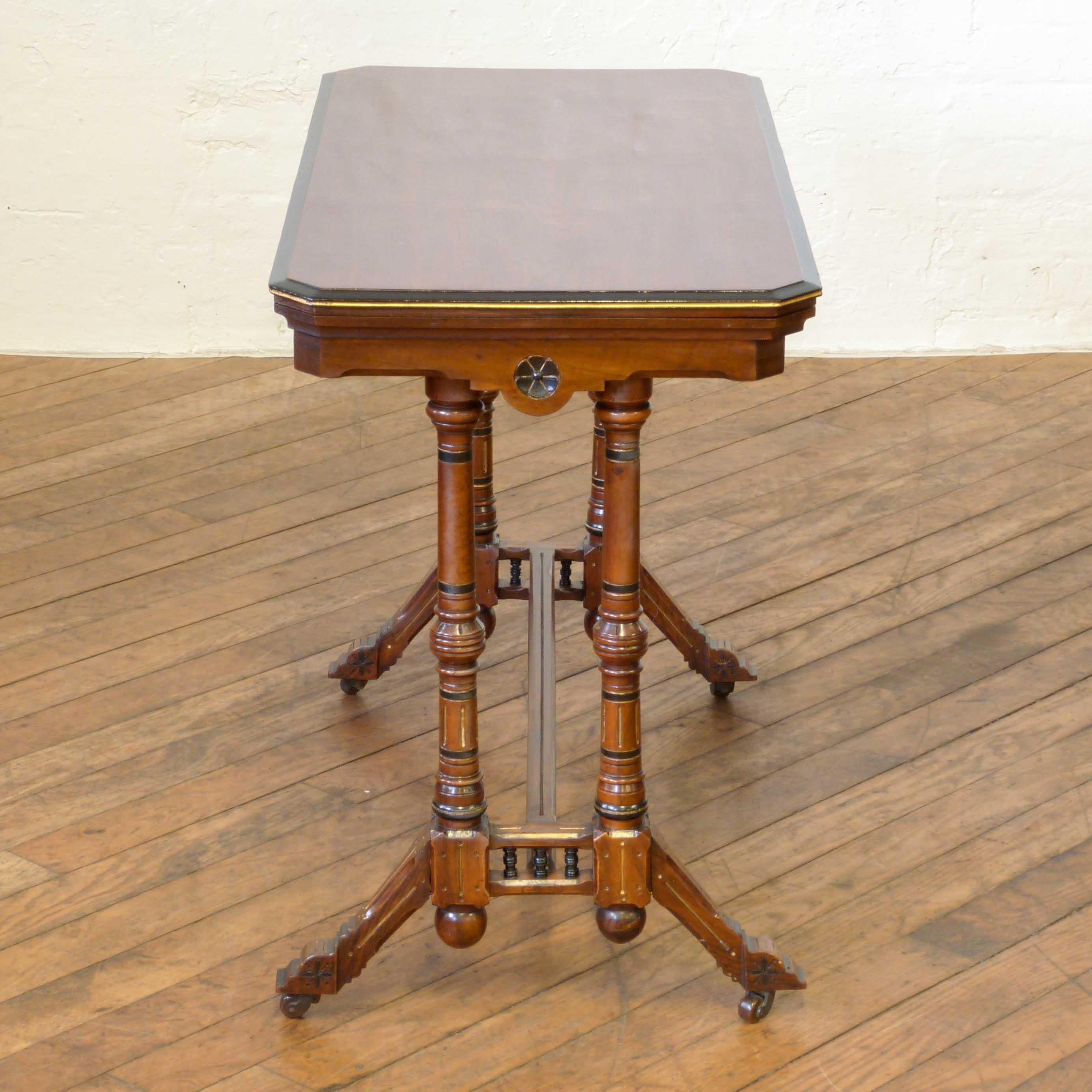 Polished Aesthetic Movement Walnut Card Table