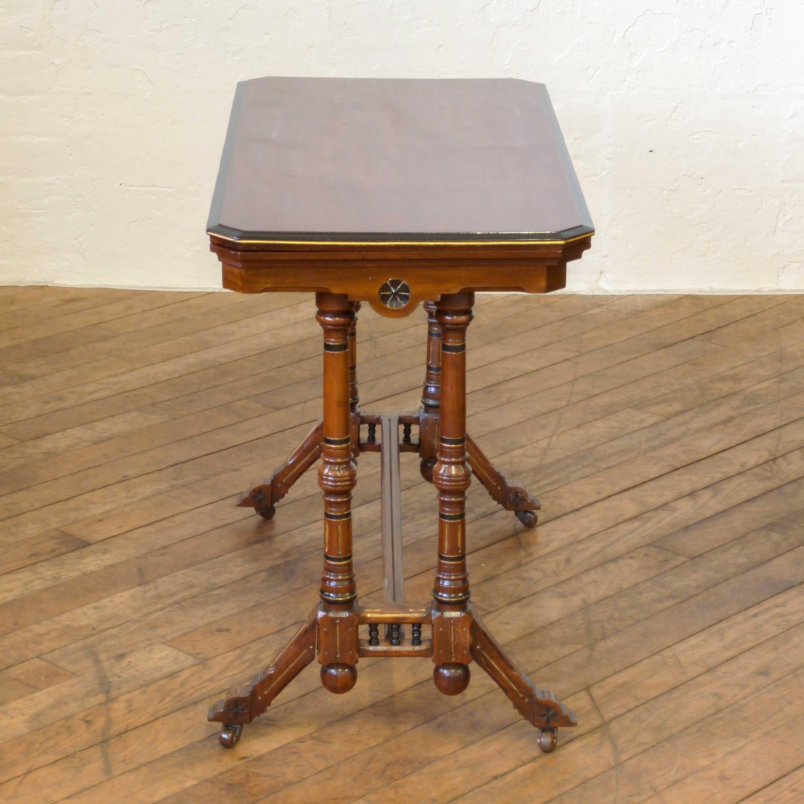 Early 20th Century Aesthetic Movement Walnut Card Table
