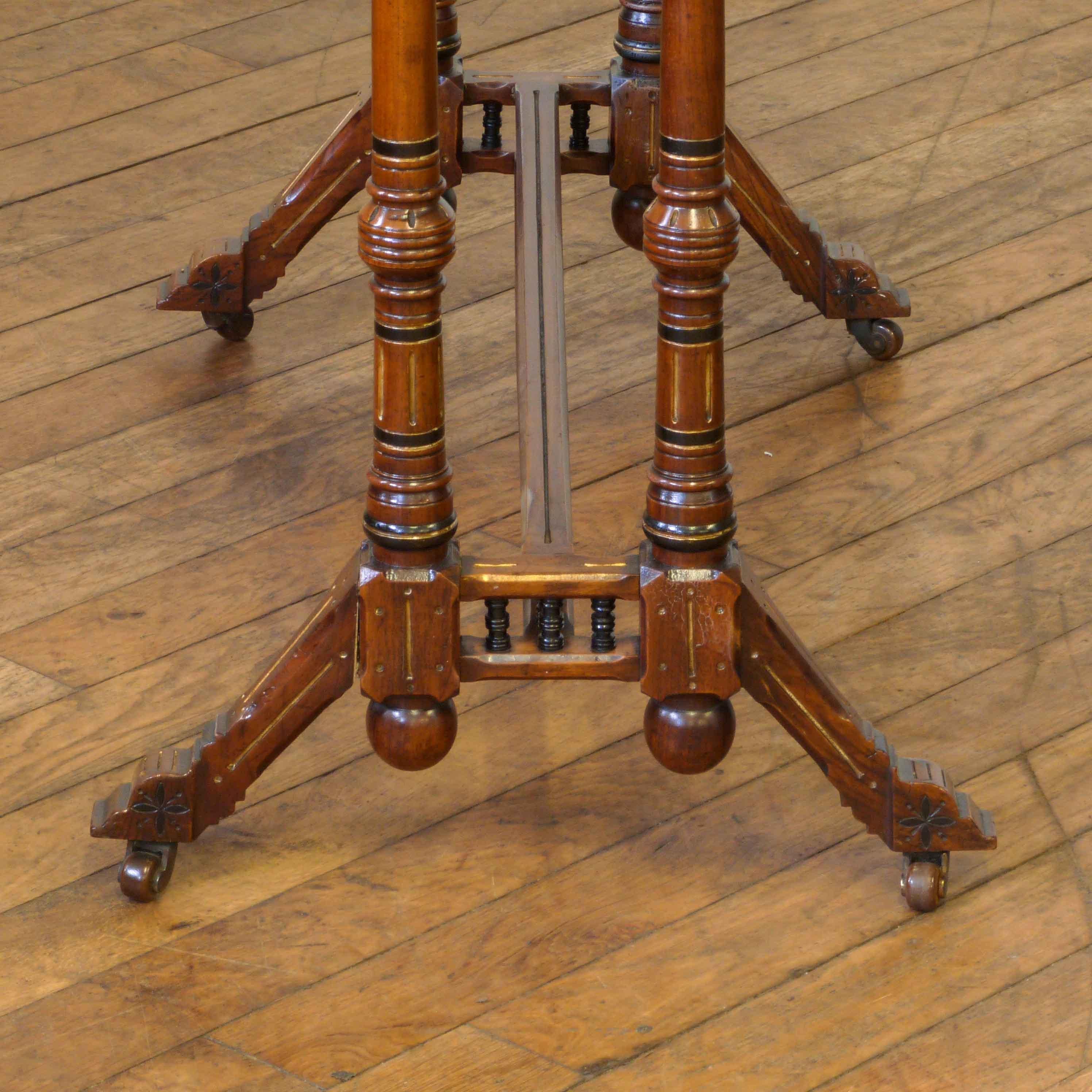 Aesthetic Movement Walnut Card Table 1
