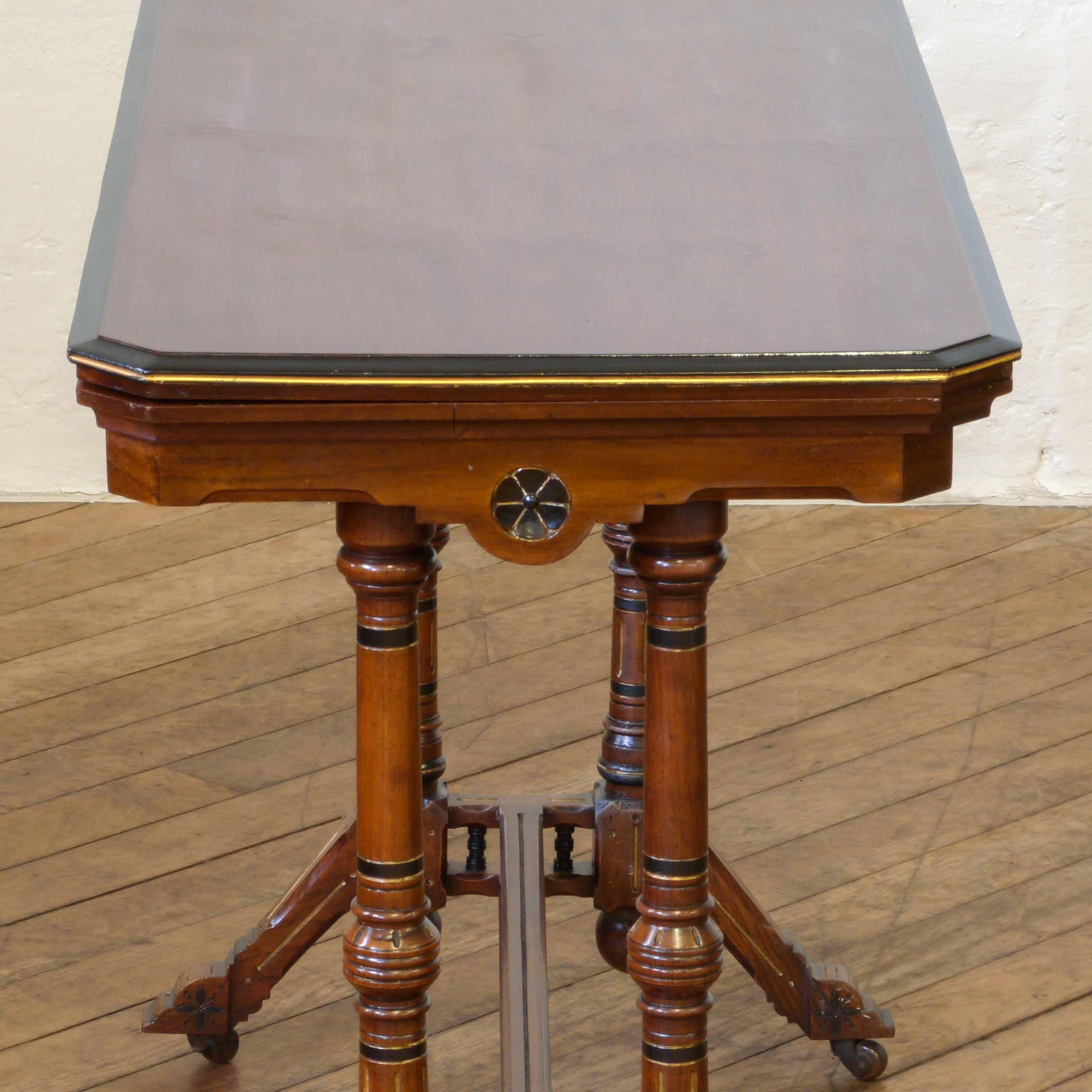 Aesthetic Movement Walnut Card Table 2
