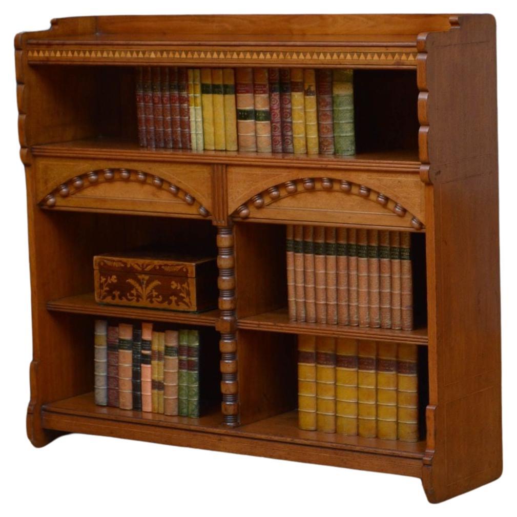 Aesthetic Movement Walnut Open Bookcase For Sale