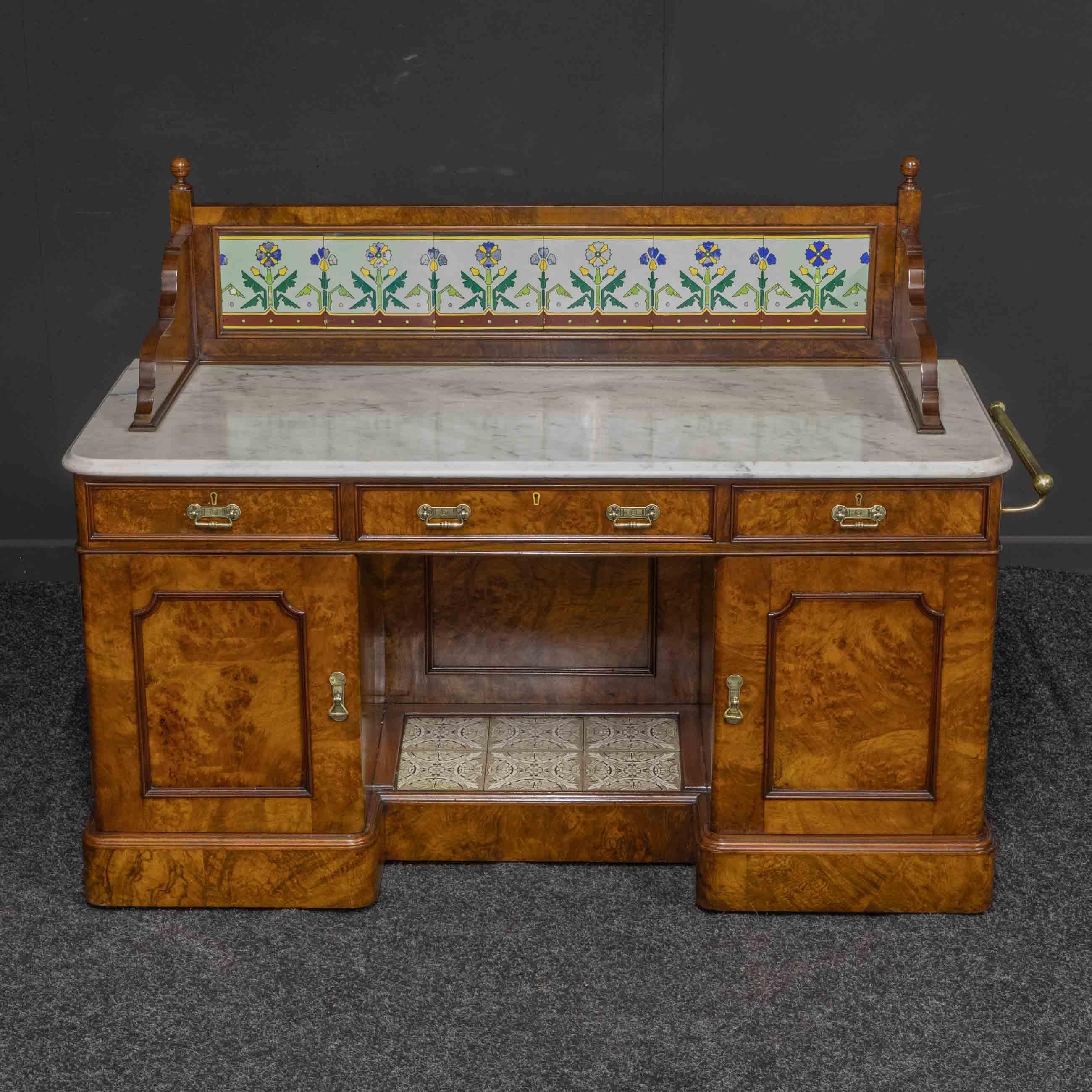 Aesthetic Movement Walnut Washstand For Sale 10