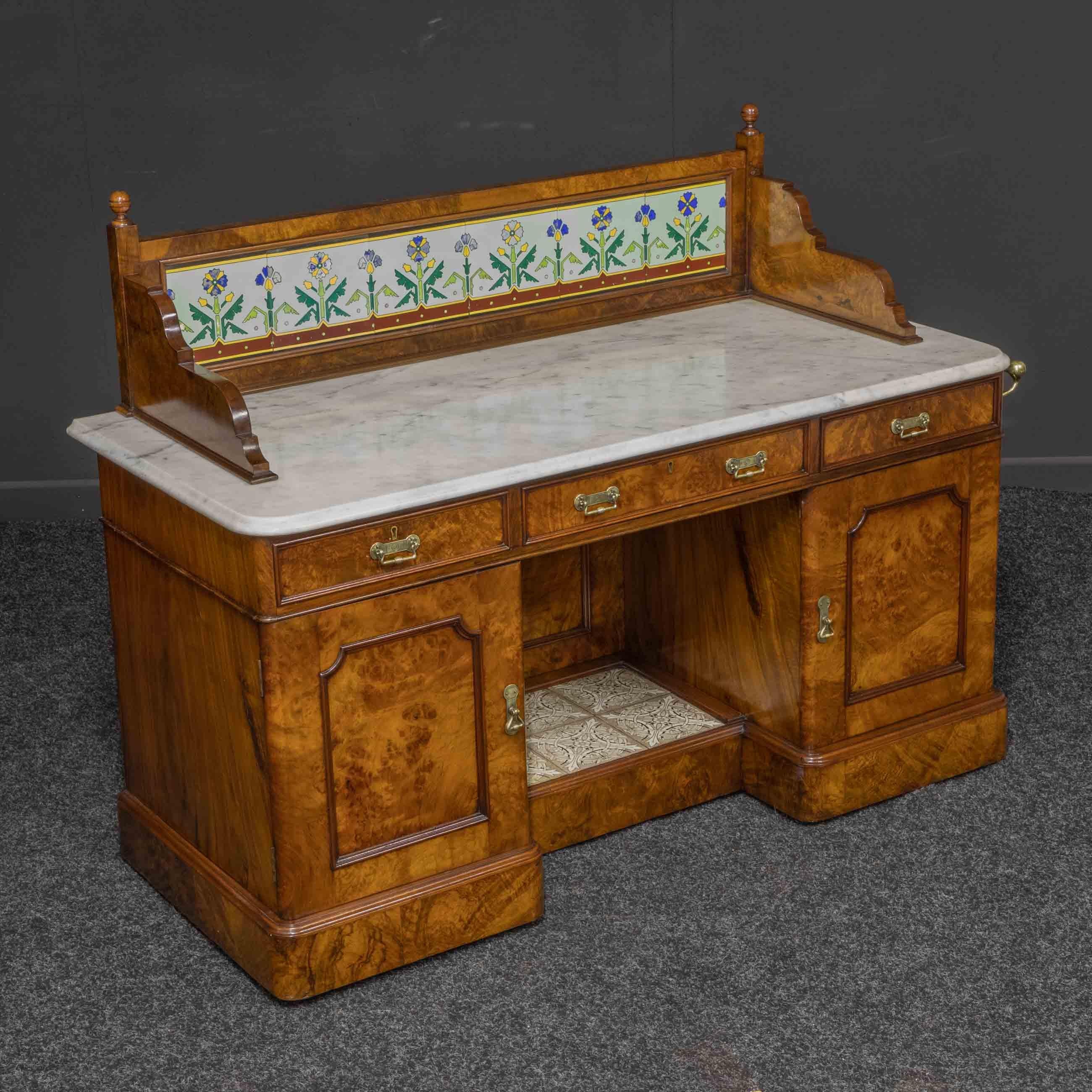 Aesthetic Movement Walnut Washstand For Sale 11