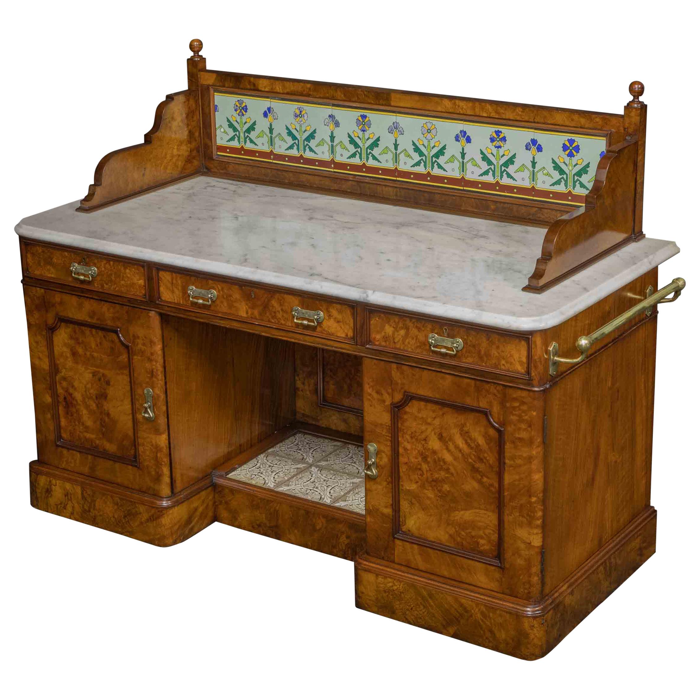 Aesthetic Movement Walnut Washstand For Sale