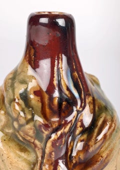 Aesthetic Movement Whieldon Glazed Maiden Pottery Snuff Bottle