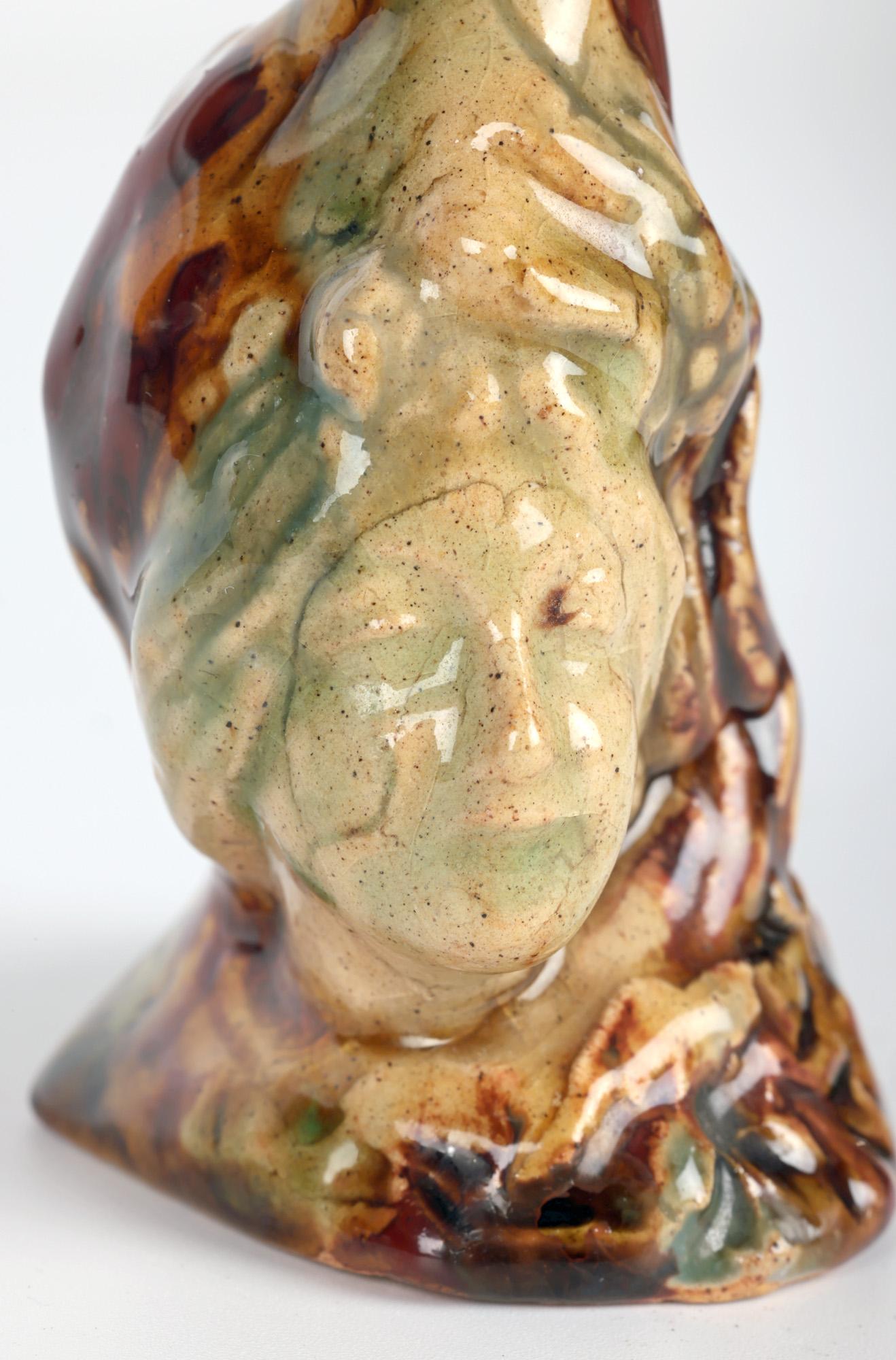 Aesthetic Movement Whieldon Glazed Maiden Pottery Snuff Bottle  For Sale 2