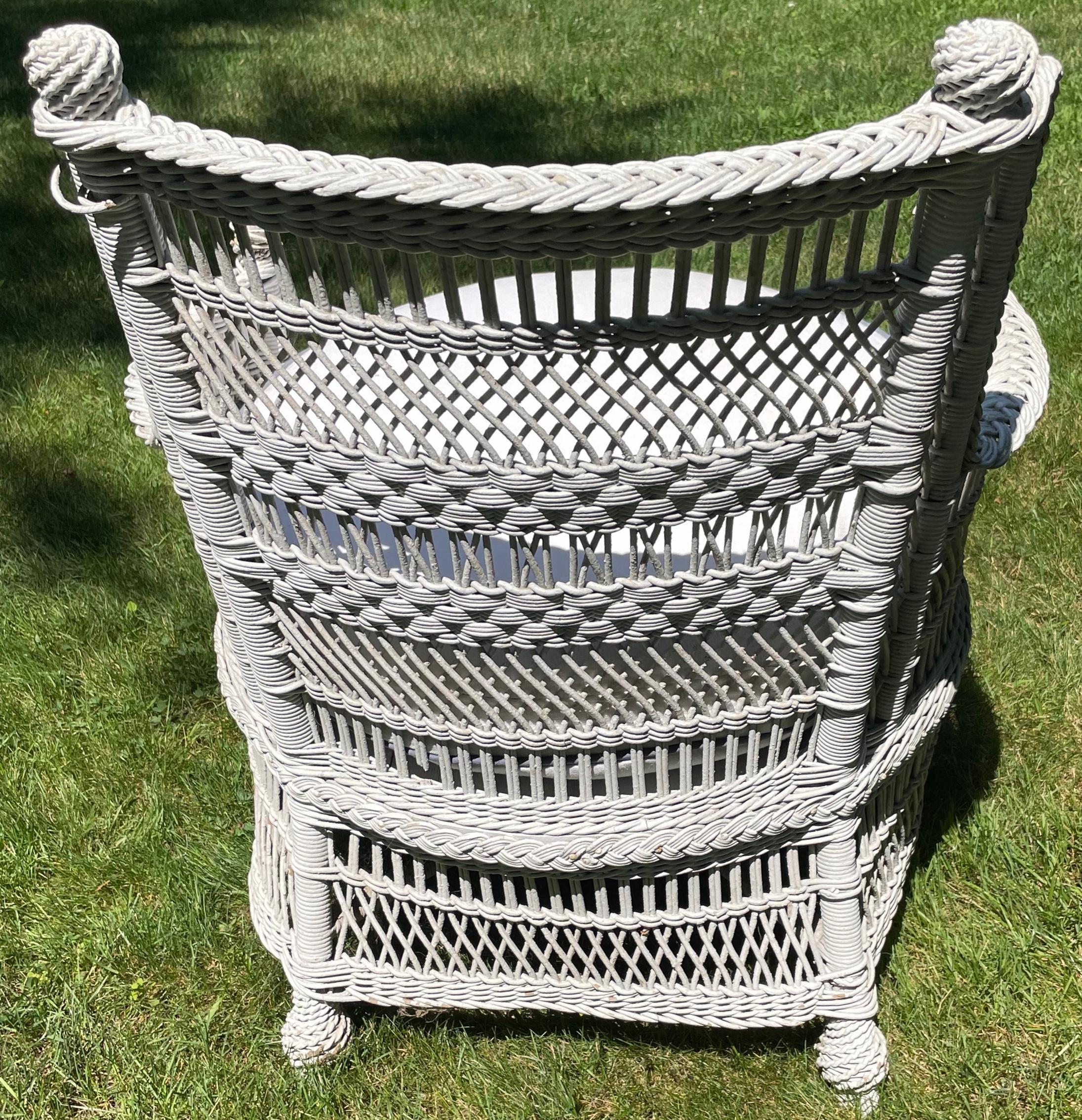 American Aesthetic Movement White Wicker Chair