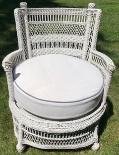 Aesthetic Movement White Wicker Chair