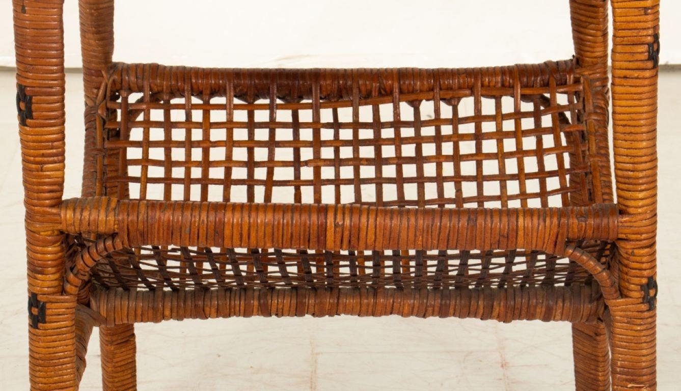 Unknown Aesthetic Movement Woven Bamboo Occasional Table For Sale