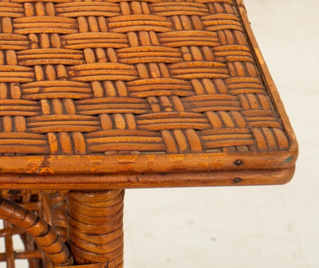 Aesthetic Movement Woven Bamboo Occasional Table In Good Condition For Sale In New York, NY