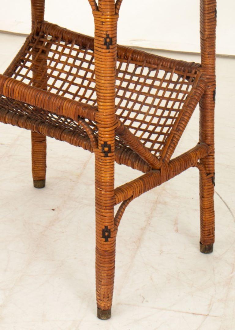 20th Century Aesthetic Movement Woven Bamboo Occasional Table For Sale
