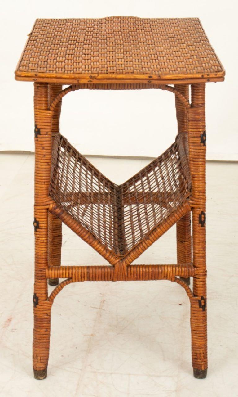Aesthetic Movement Woven Bamboo Occasional Table For Sale 1