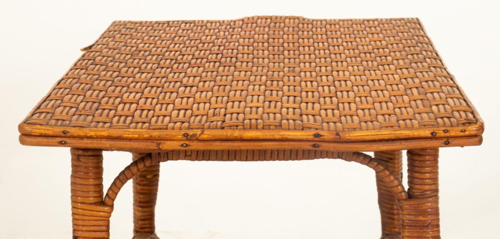Aesthetic Movement Woven Bamboo Occasional Table For Sale 3