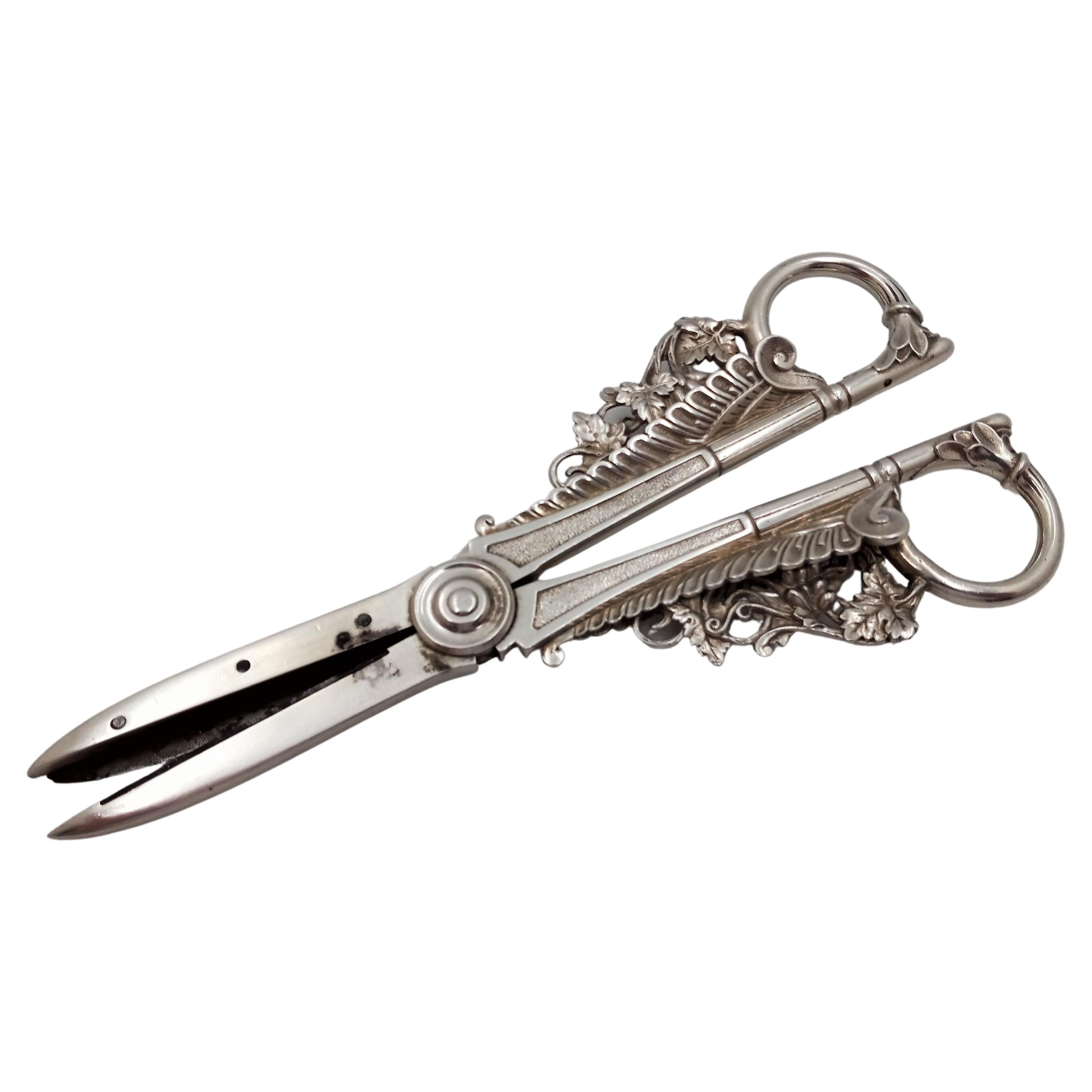Aesthetic Ornate Grape Shears, Sterling Silver by Gorham Silversmiths, circa 1