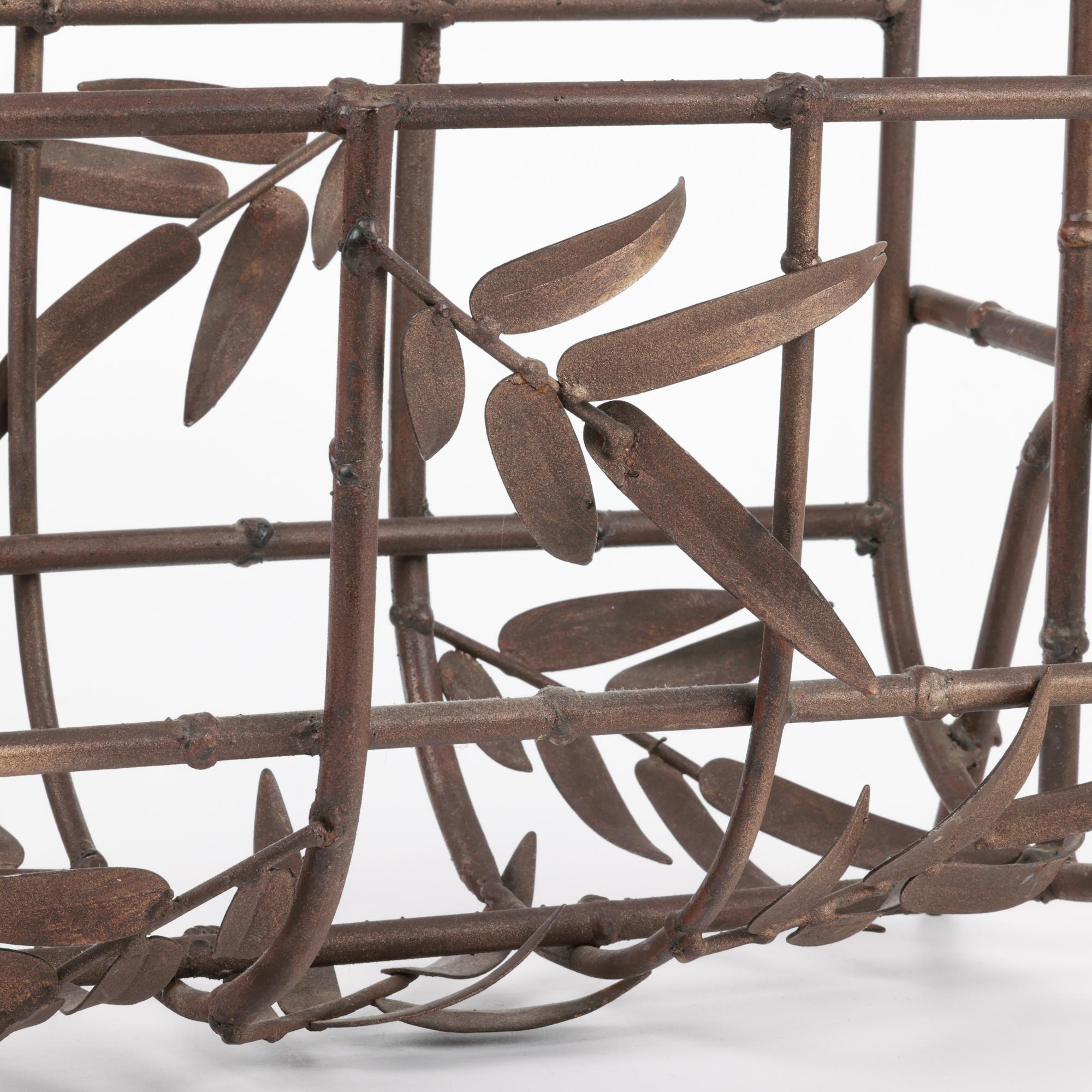Aesthetic Period Bronze Faux Bamboo Magazine Rack 6