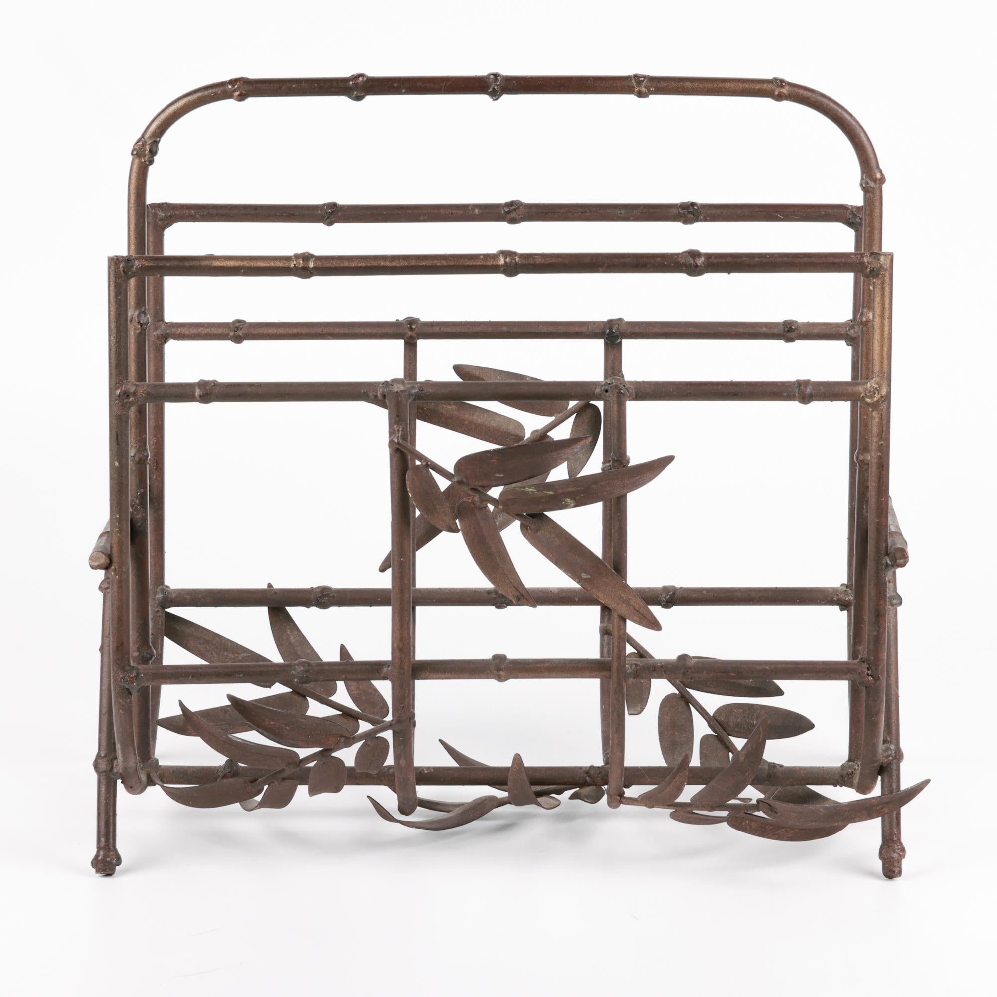 Aesthetic Movement Aesthetic Period Bronze Faux Bamboo Magazine Rack