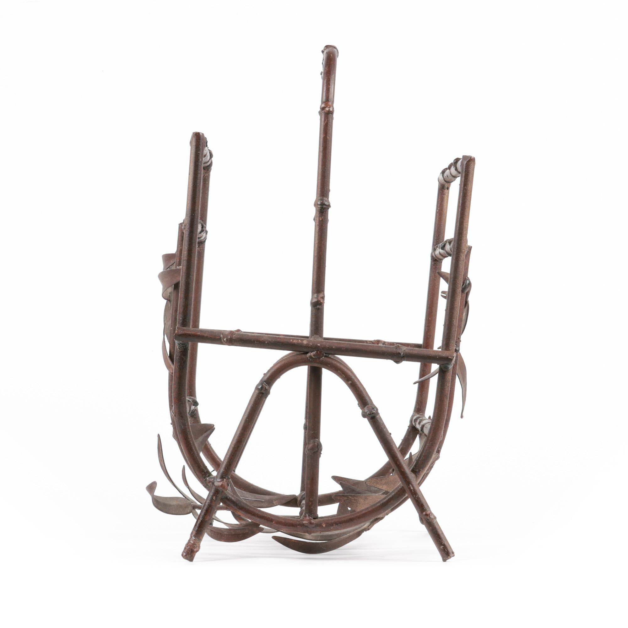 Aesthetic Period Bronze Faux Bamboo Magazine Rack In Good Condition In Bishop's Stortford, Hertfordshire