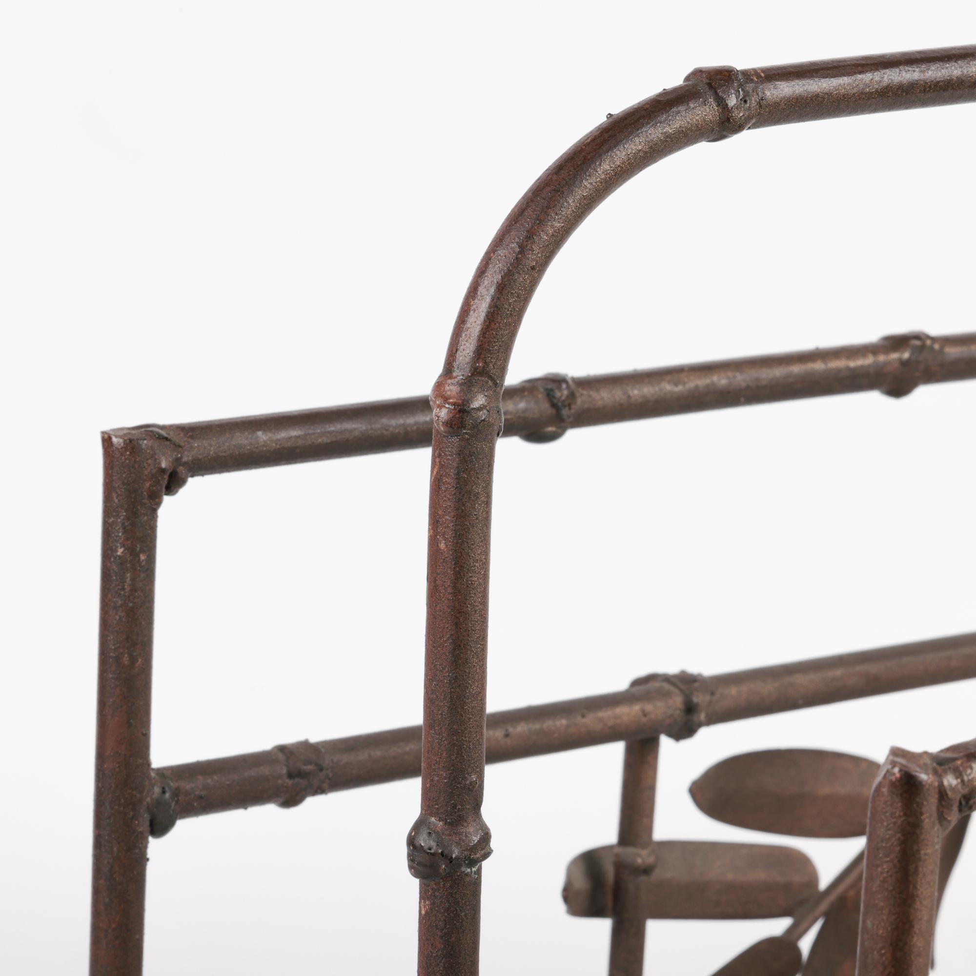 Aesthetic Period Bronze Faux Bamboo Magazine Rack 1